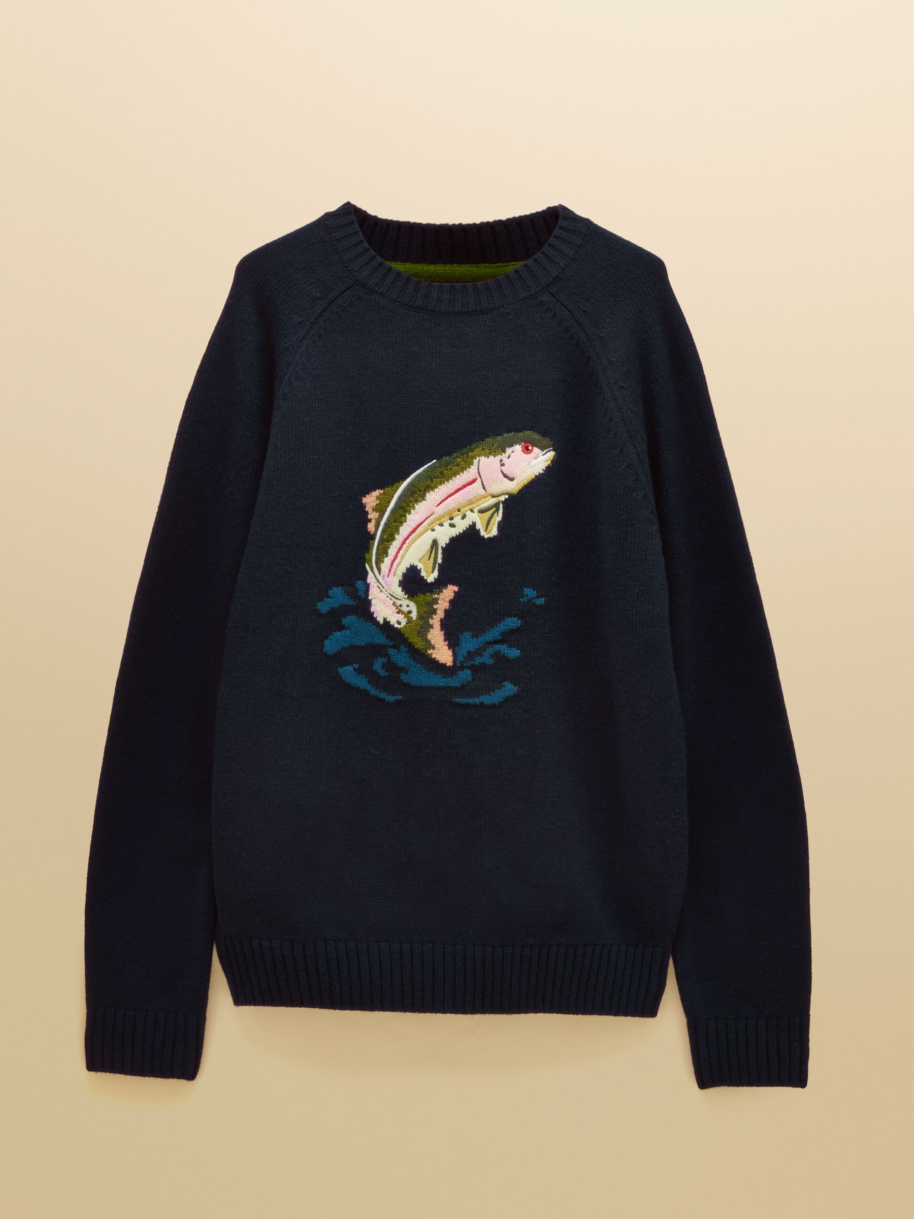 Intarsia Crew Neck Navy Fish Jumper - Image 7 of 7