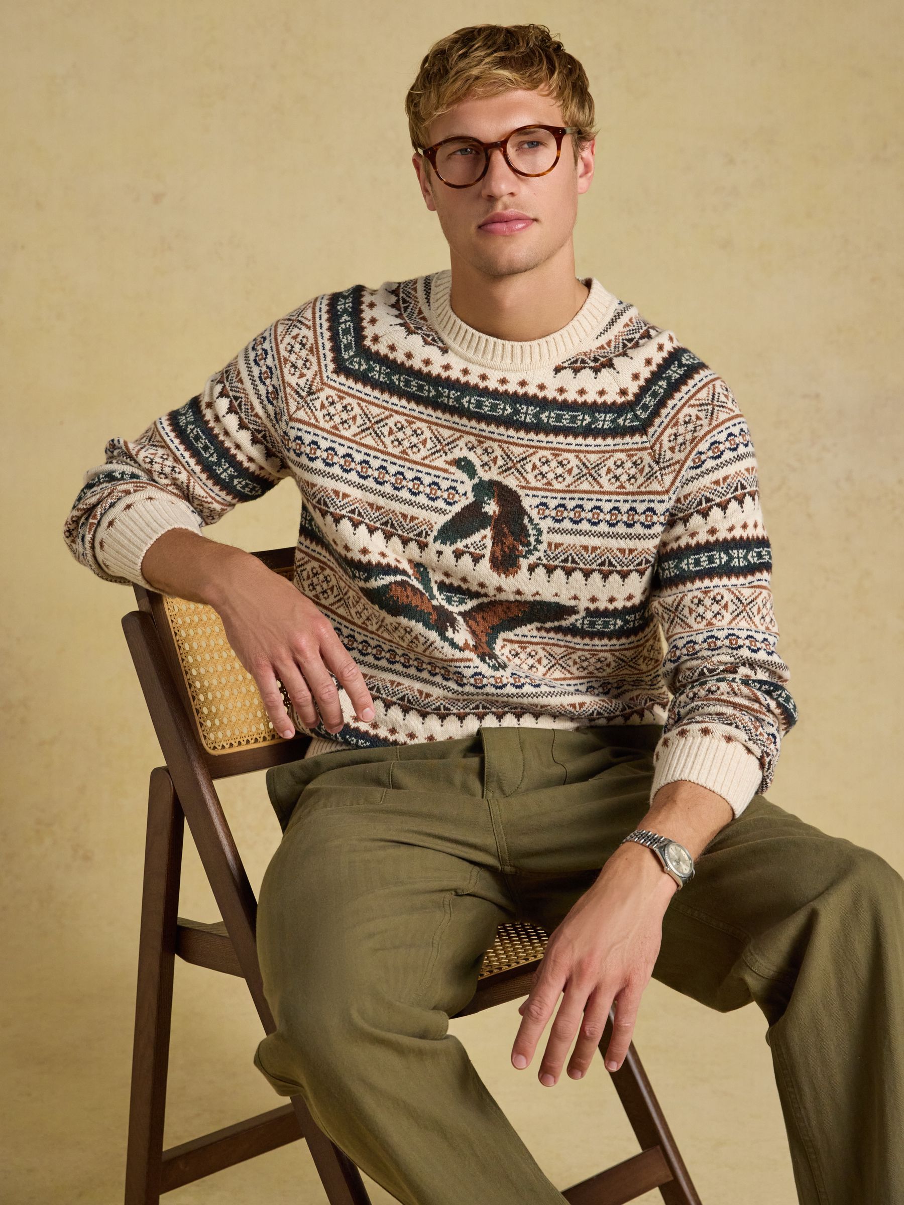 Intarsia Crew Neck Fair Isle Ducks Jumper - Image 4 of 8