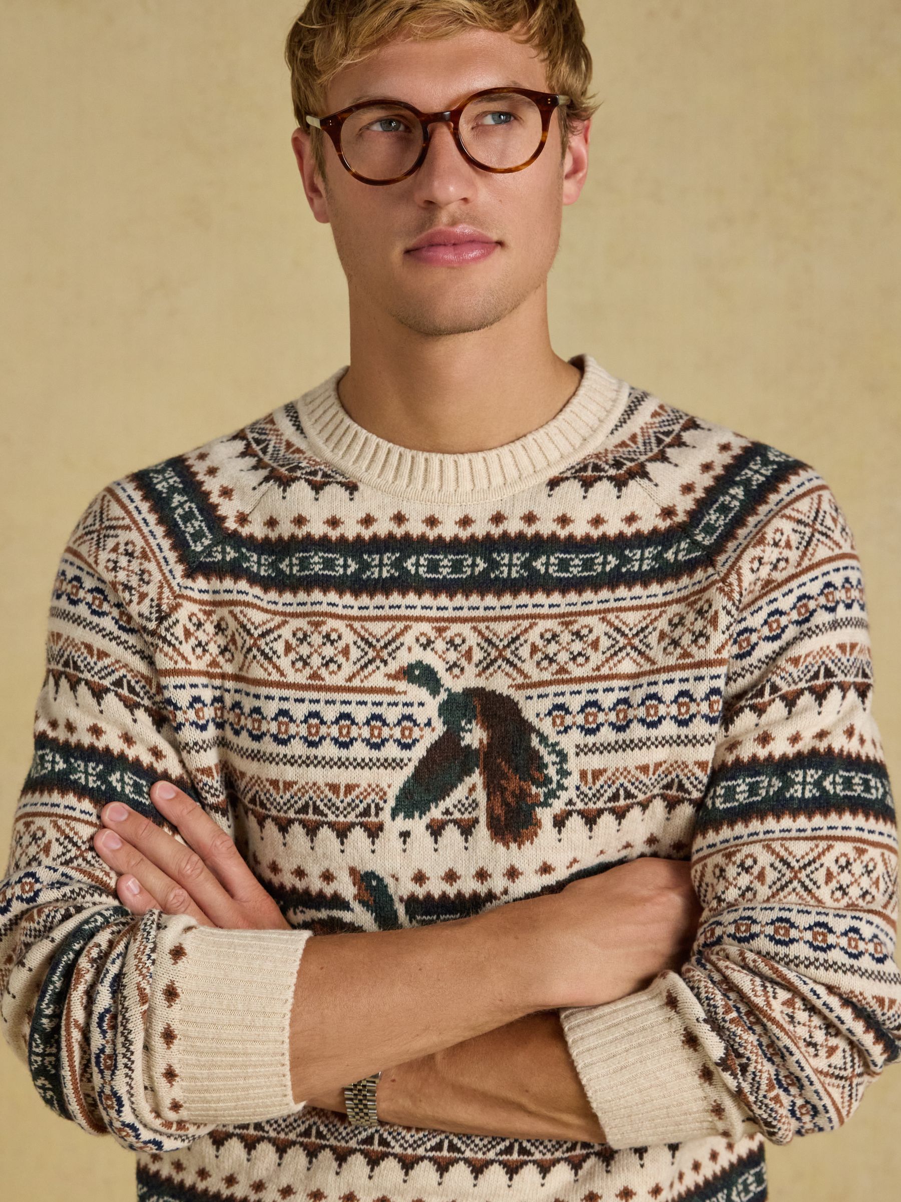 Intarsia Crew Neck Fair Isle Ducks Jumper - Image 6 of 8