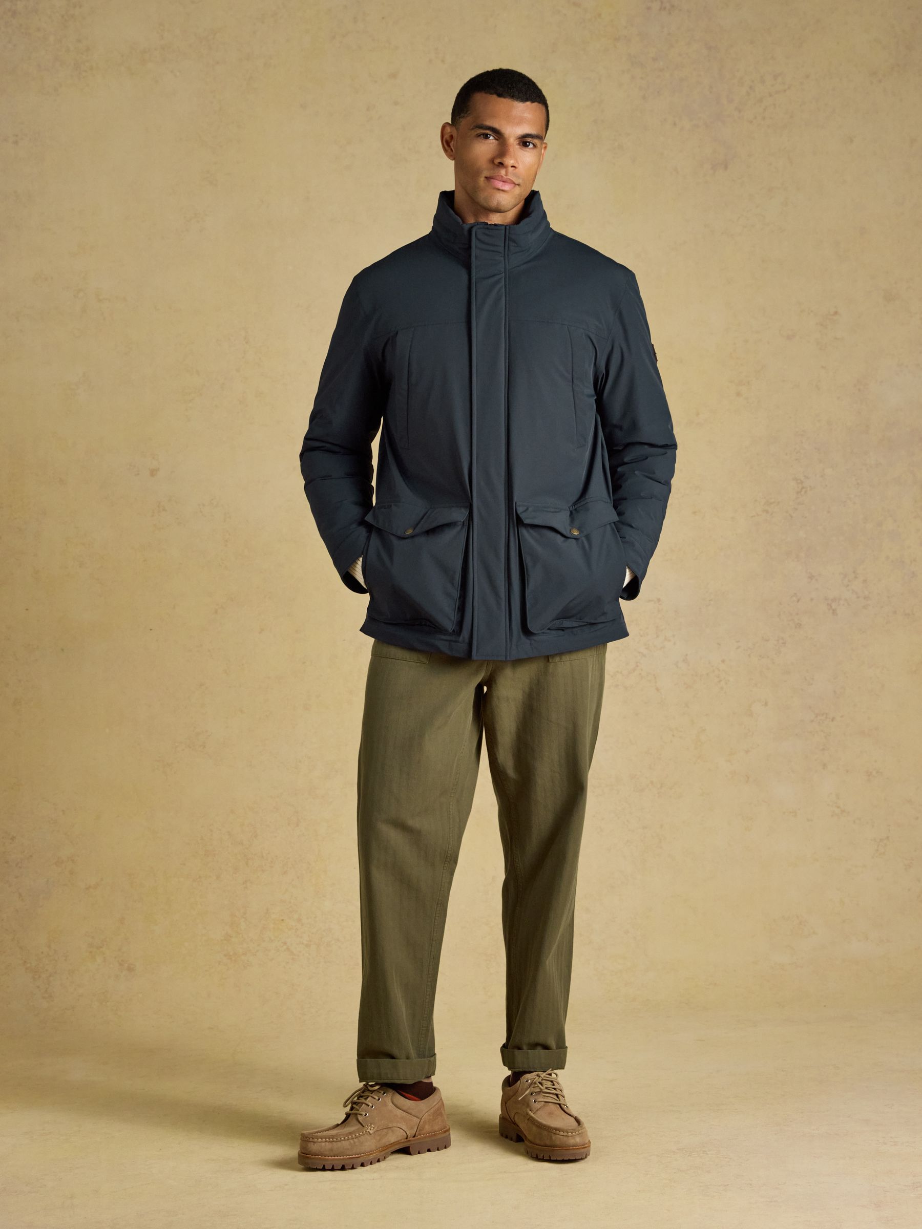 Navy Waterproof Padded Field Coat - Image 5 of 15
