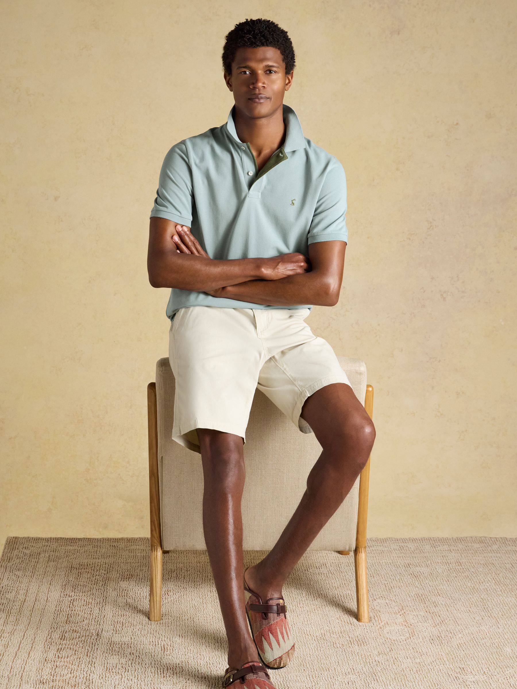 Woody Blue/Grey Cotton Pique Polo Shirt - Image 3 of 9