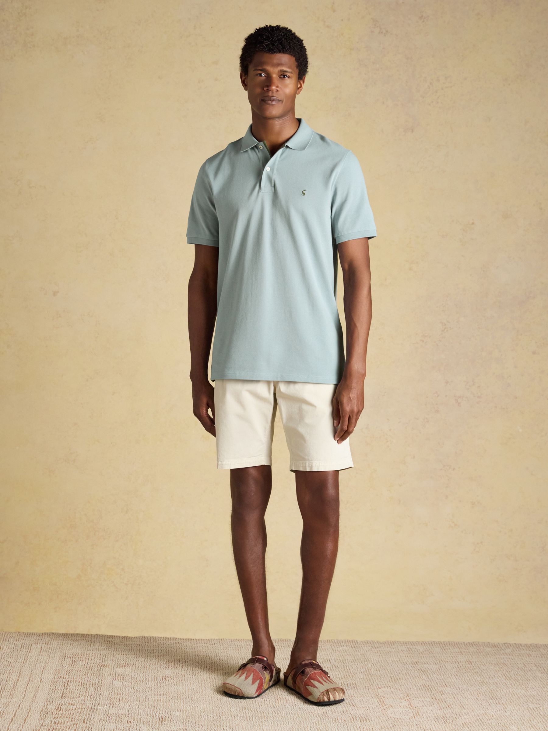 Woody Blue/Grey Cotton Pique Polo Shirt - Image 5 of 9