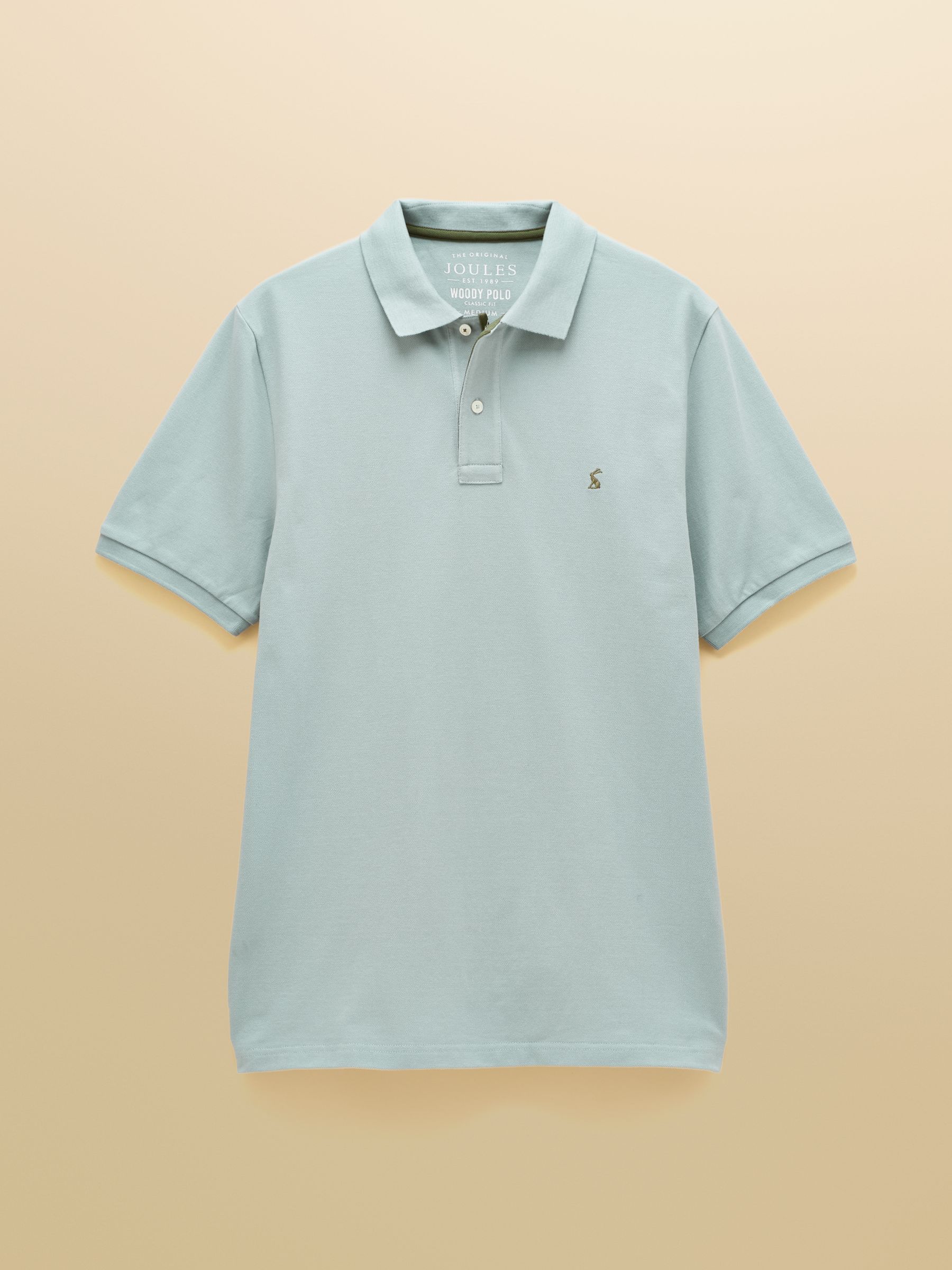 Woody Blue/Grey Cotton Pique Polo Shirt - Image 9 of 9