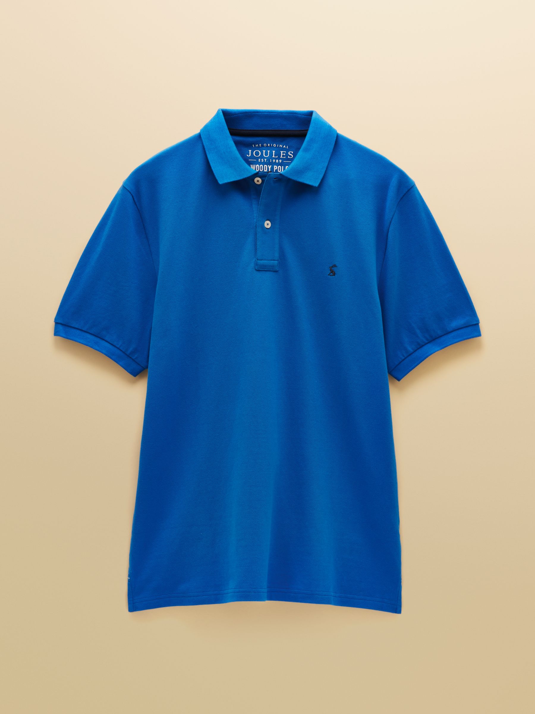 Woody Bright Blue Cotton Pique Polo Shirt - Image 10 of 10