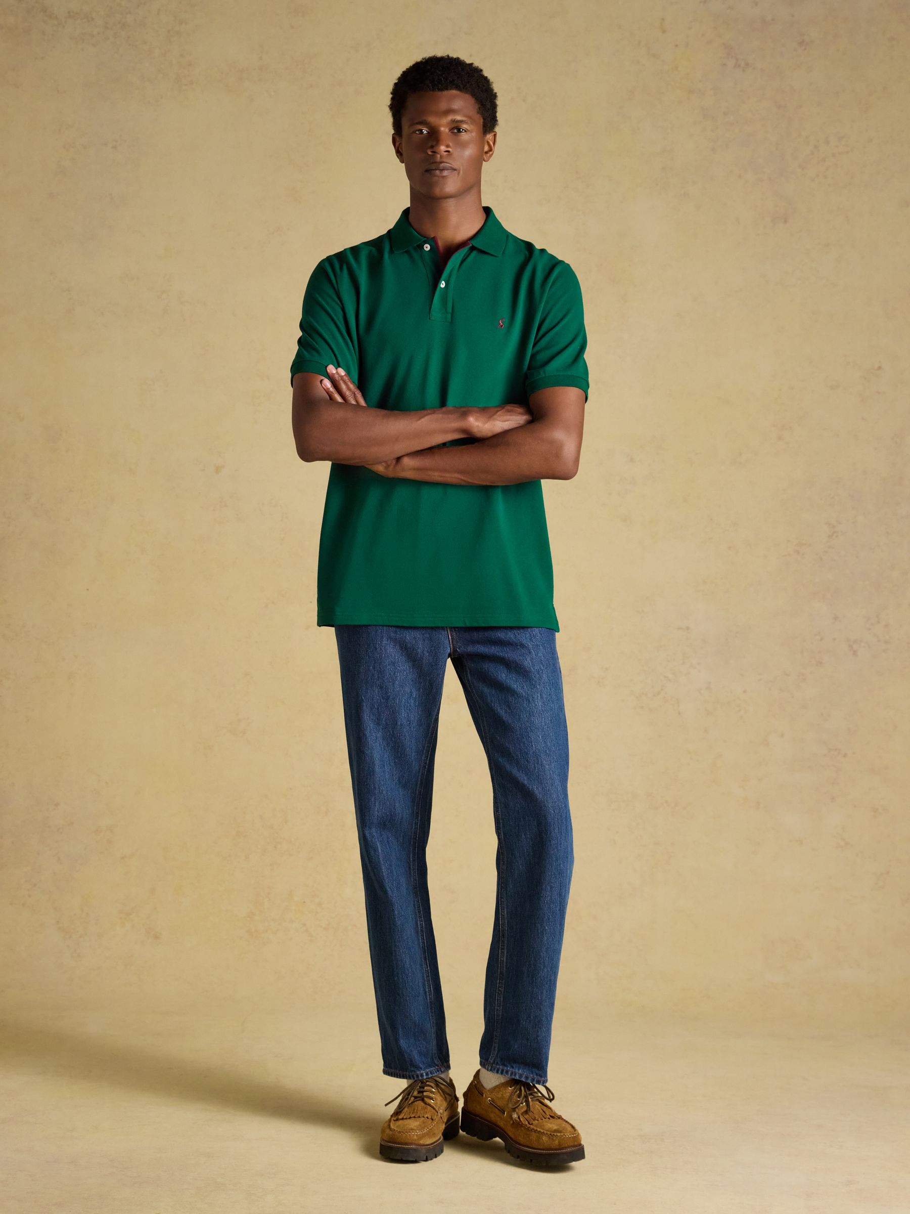 Woody Dark Green Short Sleeve Cotton Pique Polo Shirt - Image 7 of 9