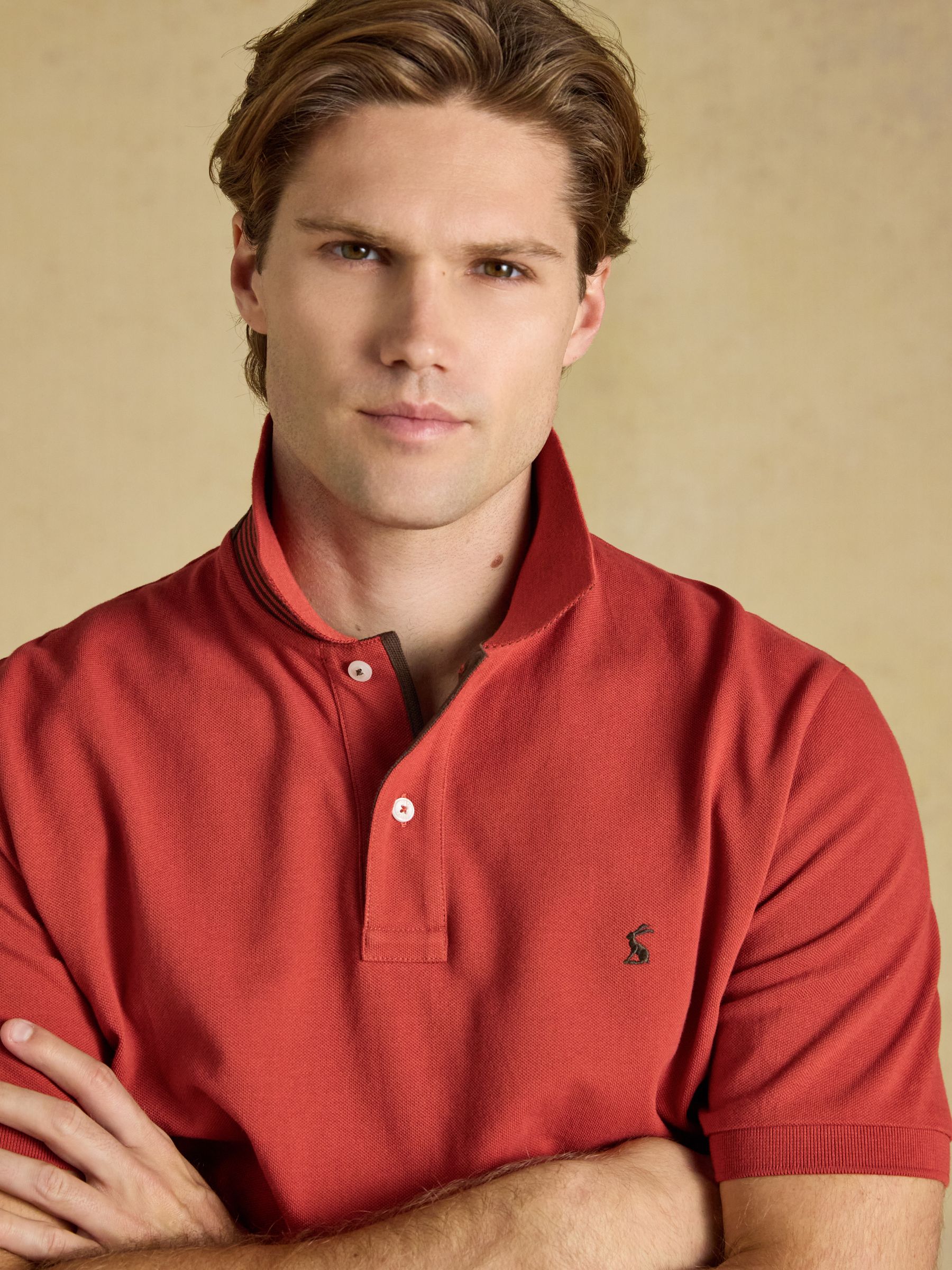Woody Burnt Orange Cotton Pique Polo Shirt - Image 7 of 9
