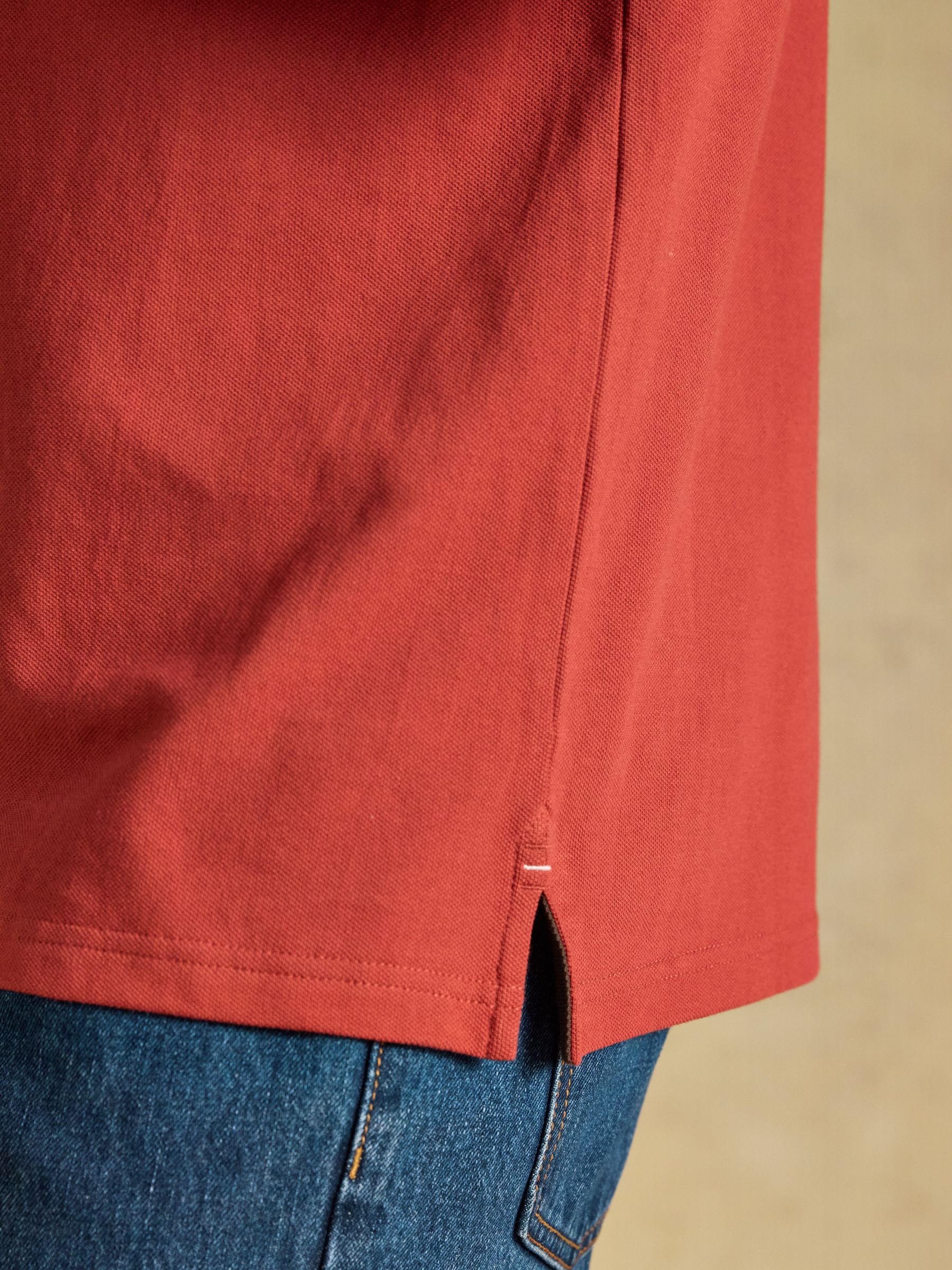 Woody Burnt Orange Cotton Pique Polo Shirt - Image 8 of 9