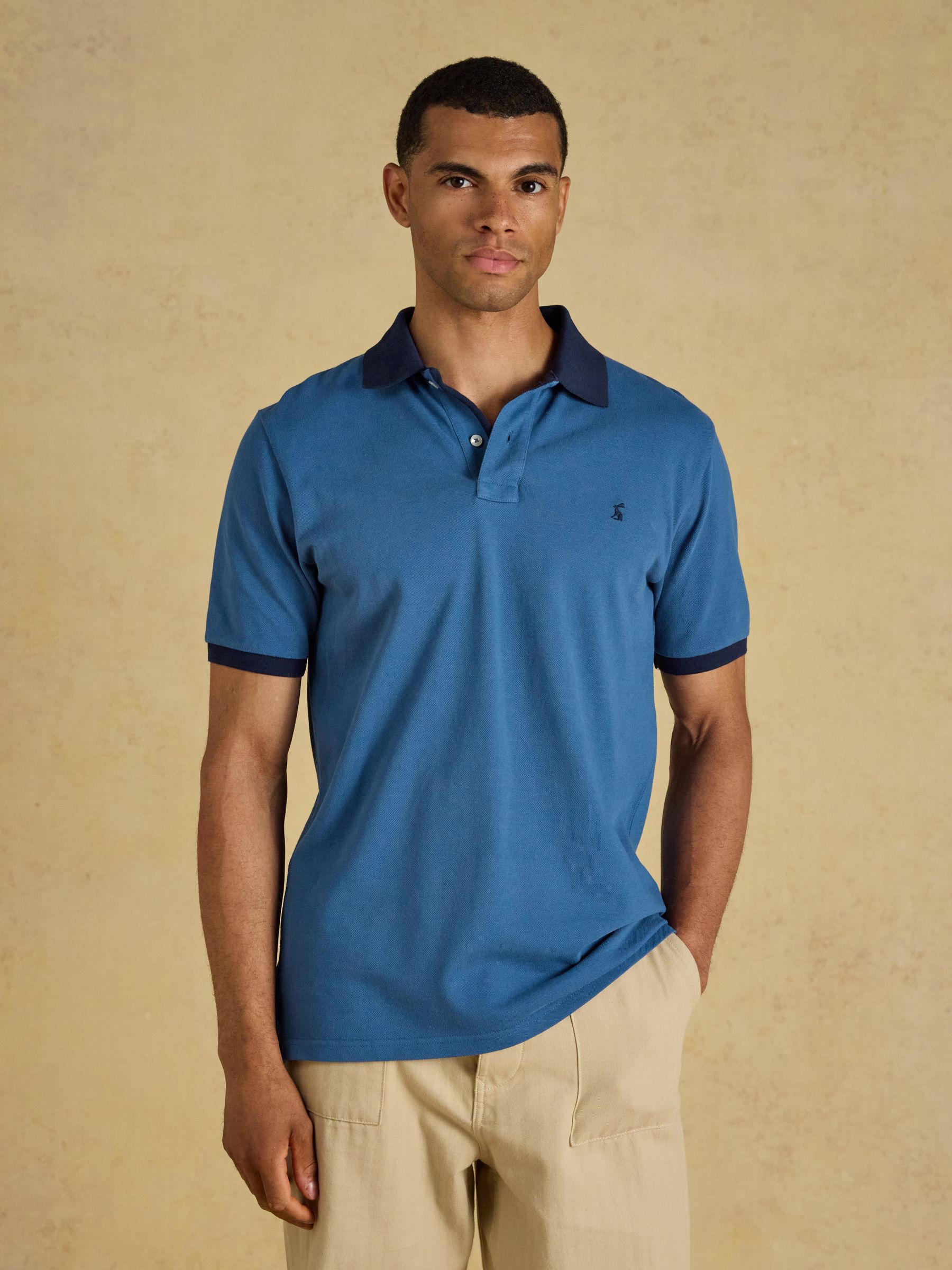 Woody Blue Cotton Pique Polo Shirt - Image 1 of 9