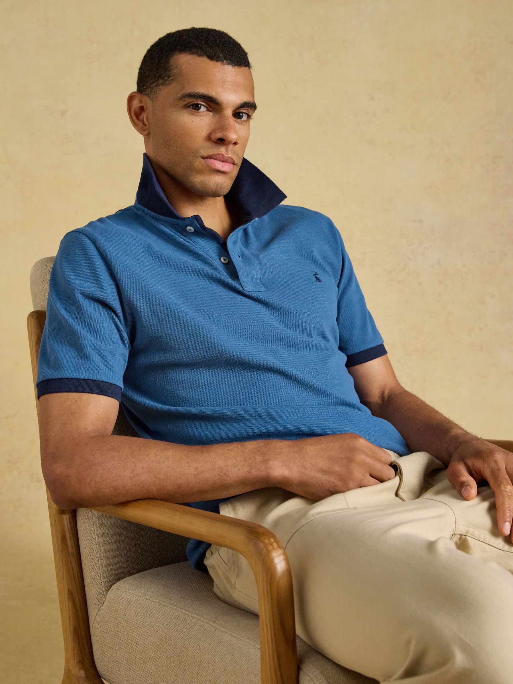 Woody Blue Cotton Pique Polo Shirt - Image 3 of 9