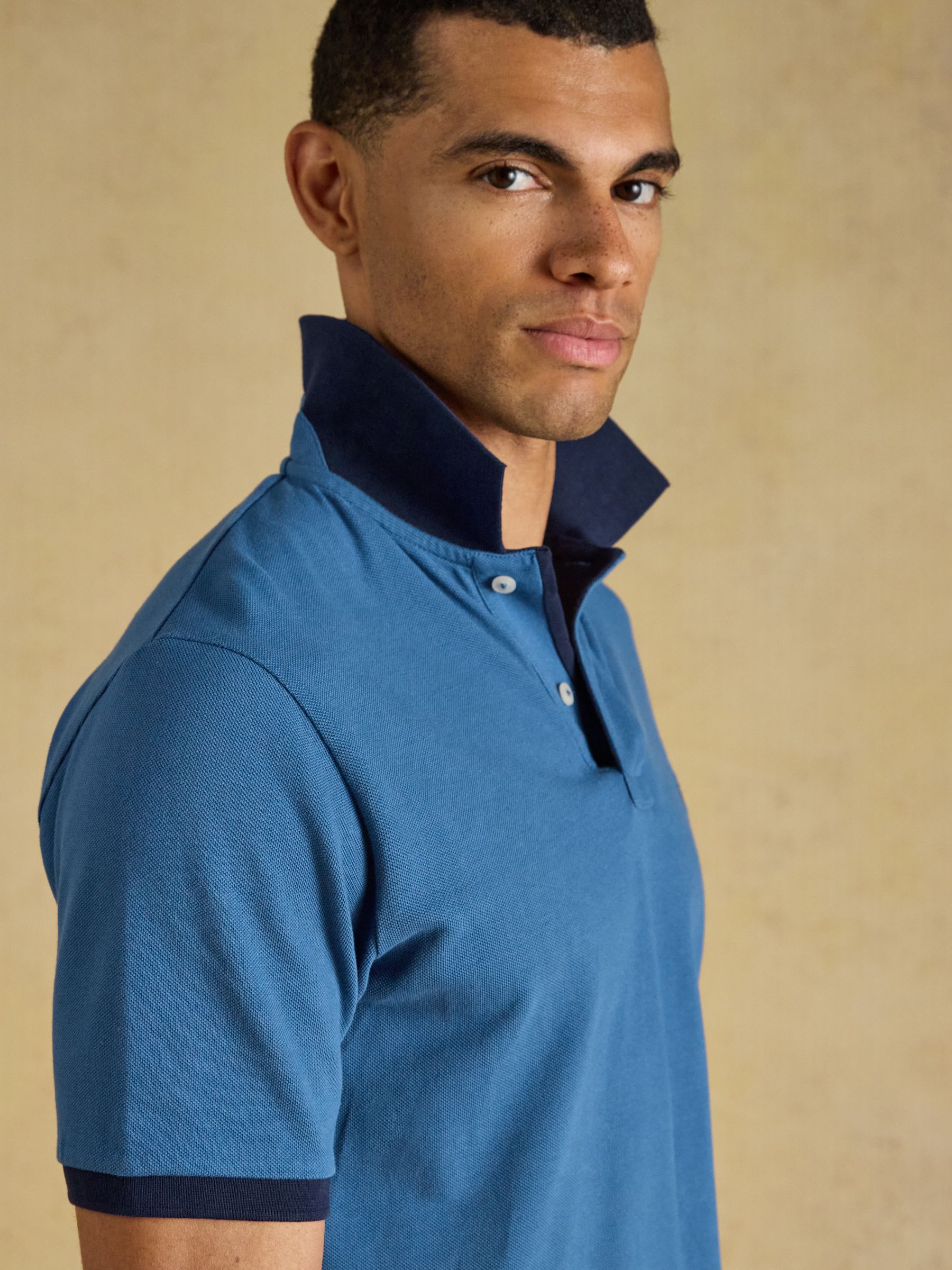 Woody Blue Cotton Pique Polo Shirt - Image 7 of 9