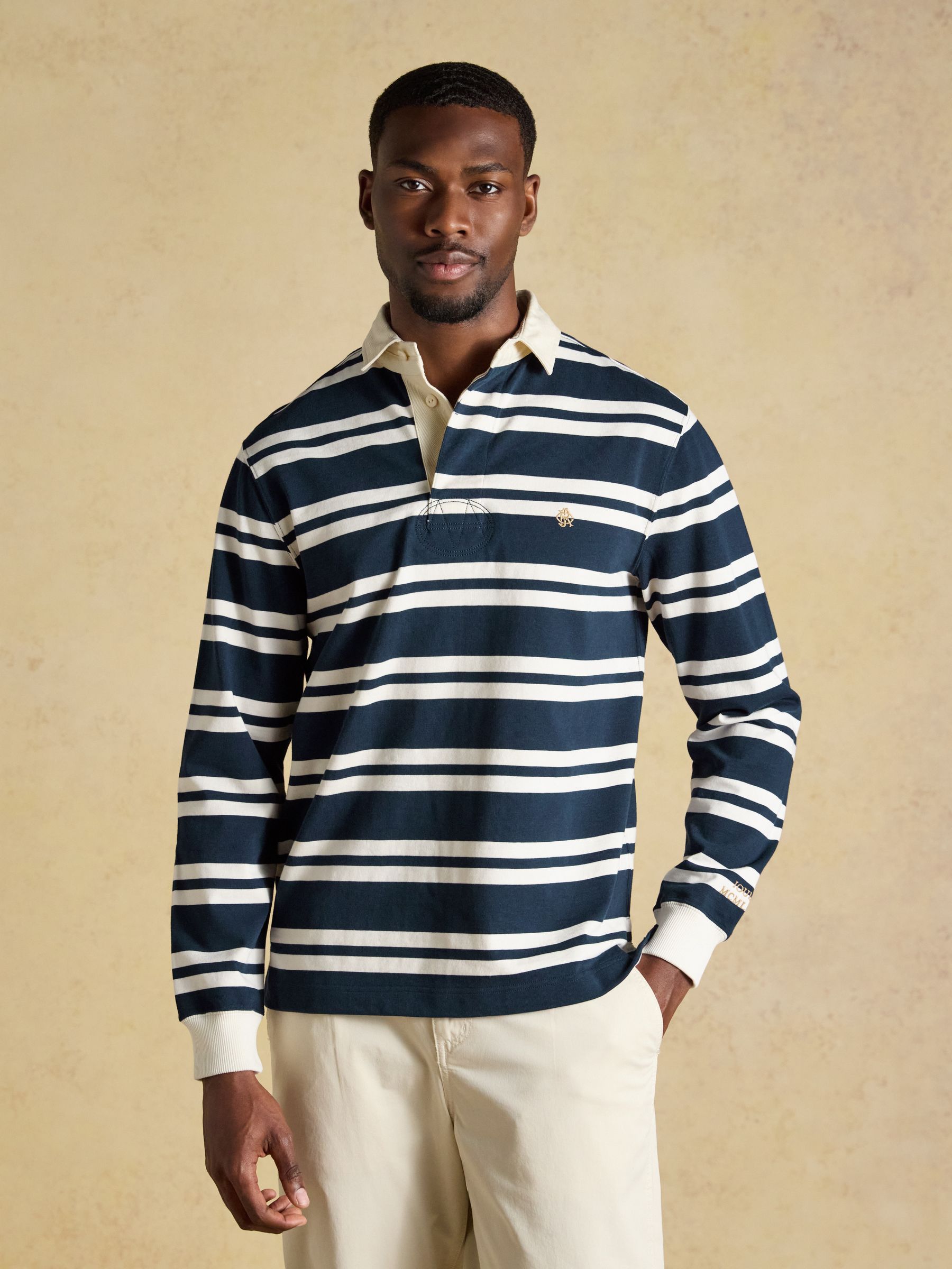 Rugby Club Navy/White Long Sleeve Stripe Shirt - Image 1 of 9