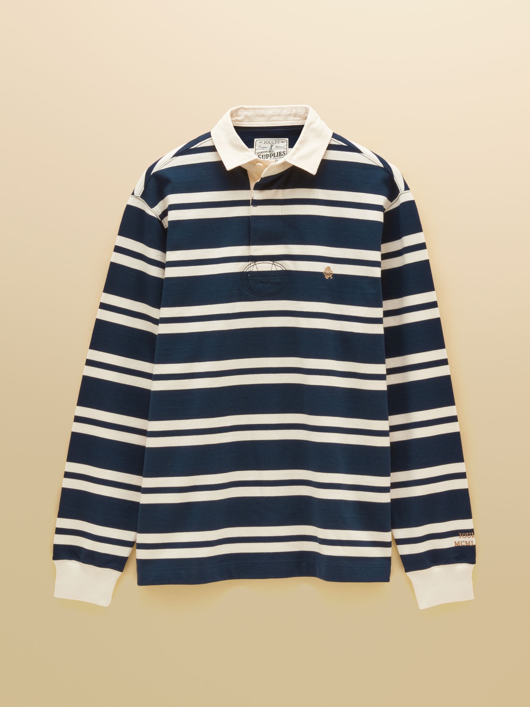Rugby Club Navy & White Long Sleeve Striped Rugby Shirt - Image 10 of 10