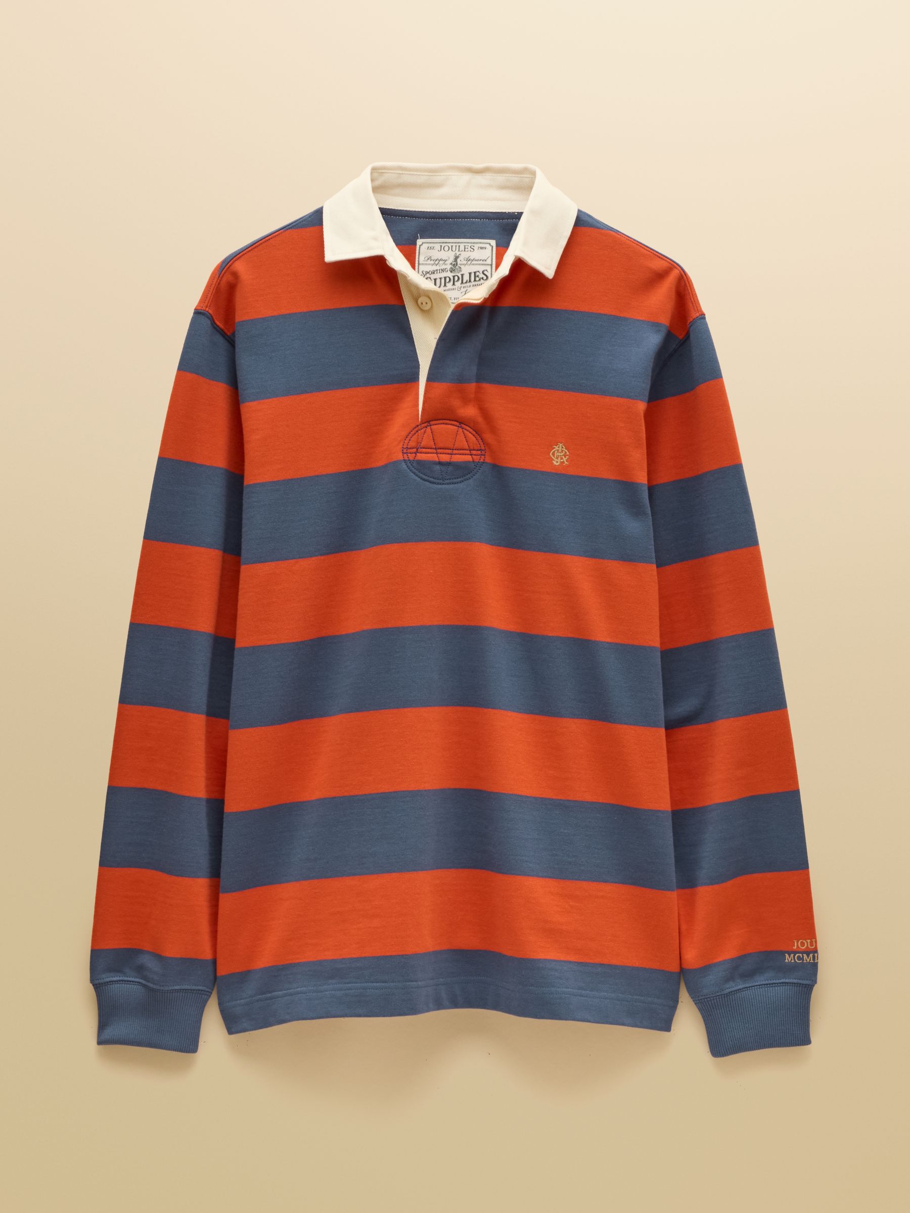 Rugby Club Blue & Orange Long Sleeve Striped Rugby Shirt - Image 10 of 10