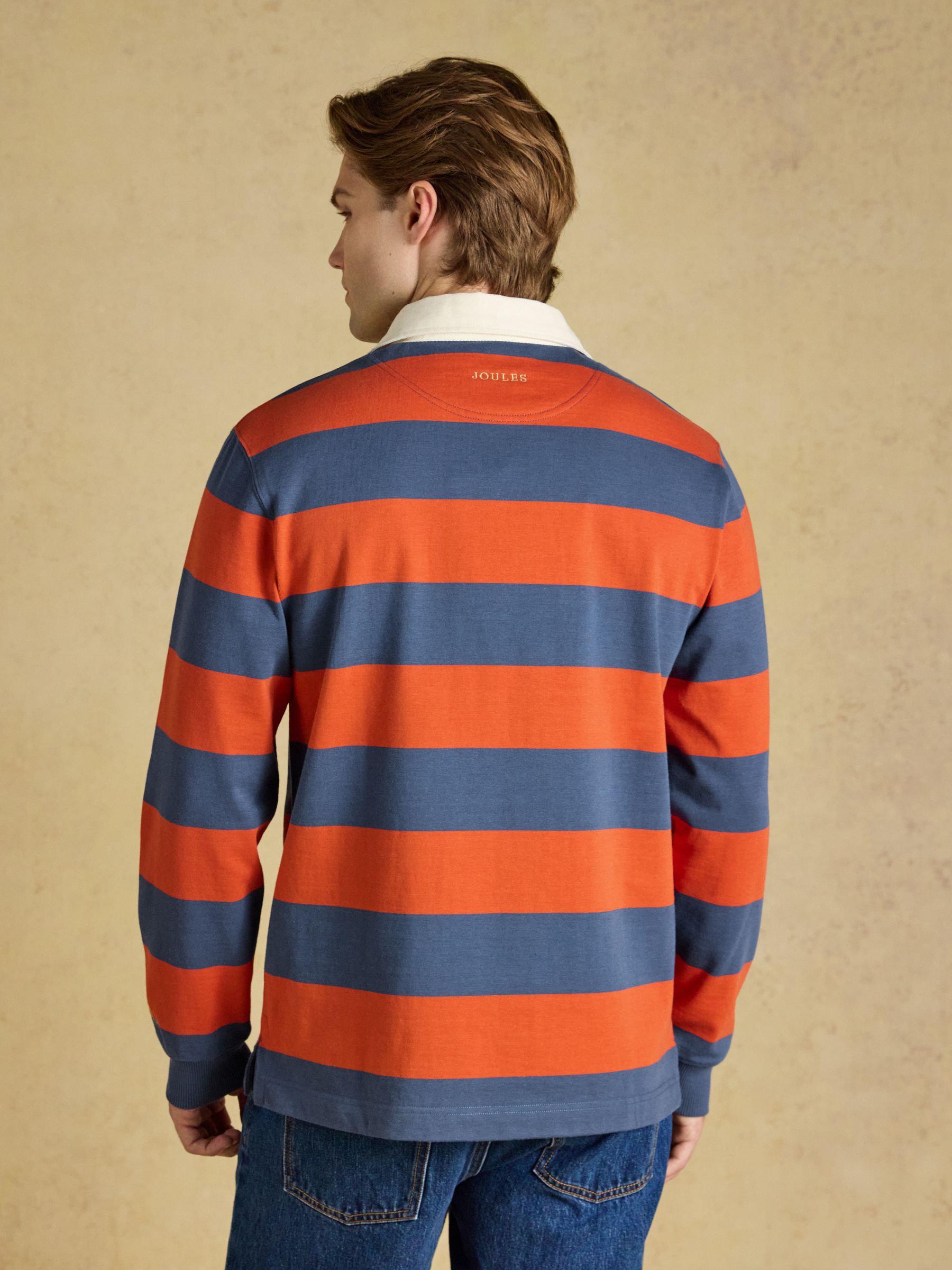 Rugby Club Blue/Orange Long Sleeve Striped Rugby Shirt - Image 2 of 8