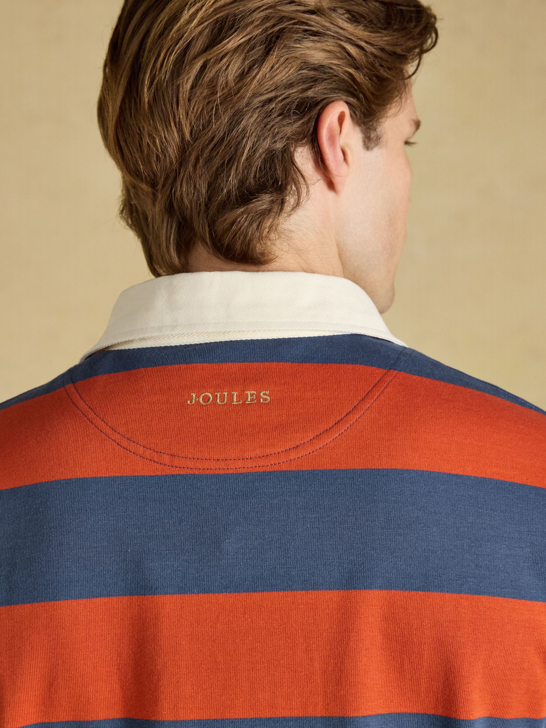 Rugby Club Blue & Orange Long Sleeve Striped Rugby Shirt - Image 9 of 10