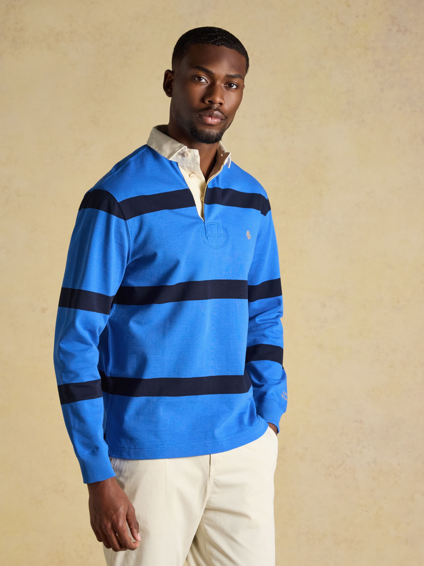 Rugby Club Blue/Navy Long Sleeve Stripe Shirt - Image 1 of 8 Rugby Club Blue/Navy Long Sleeve Stripe Shirt - Image 1 of 8