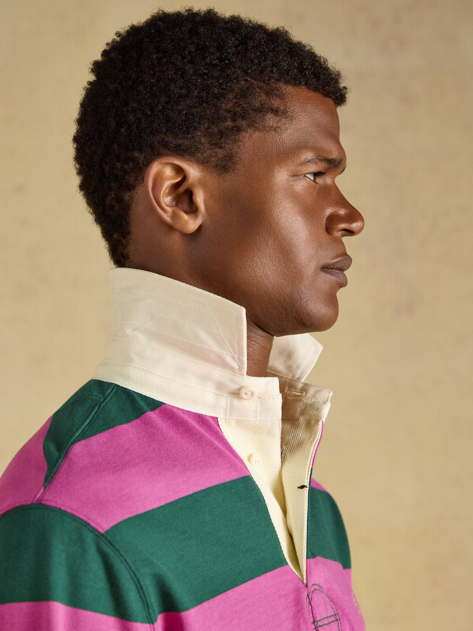 Rugby Club Pink/Green Long Sleeve Striped Rugby Shirt - Image 3 of 9
