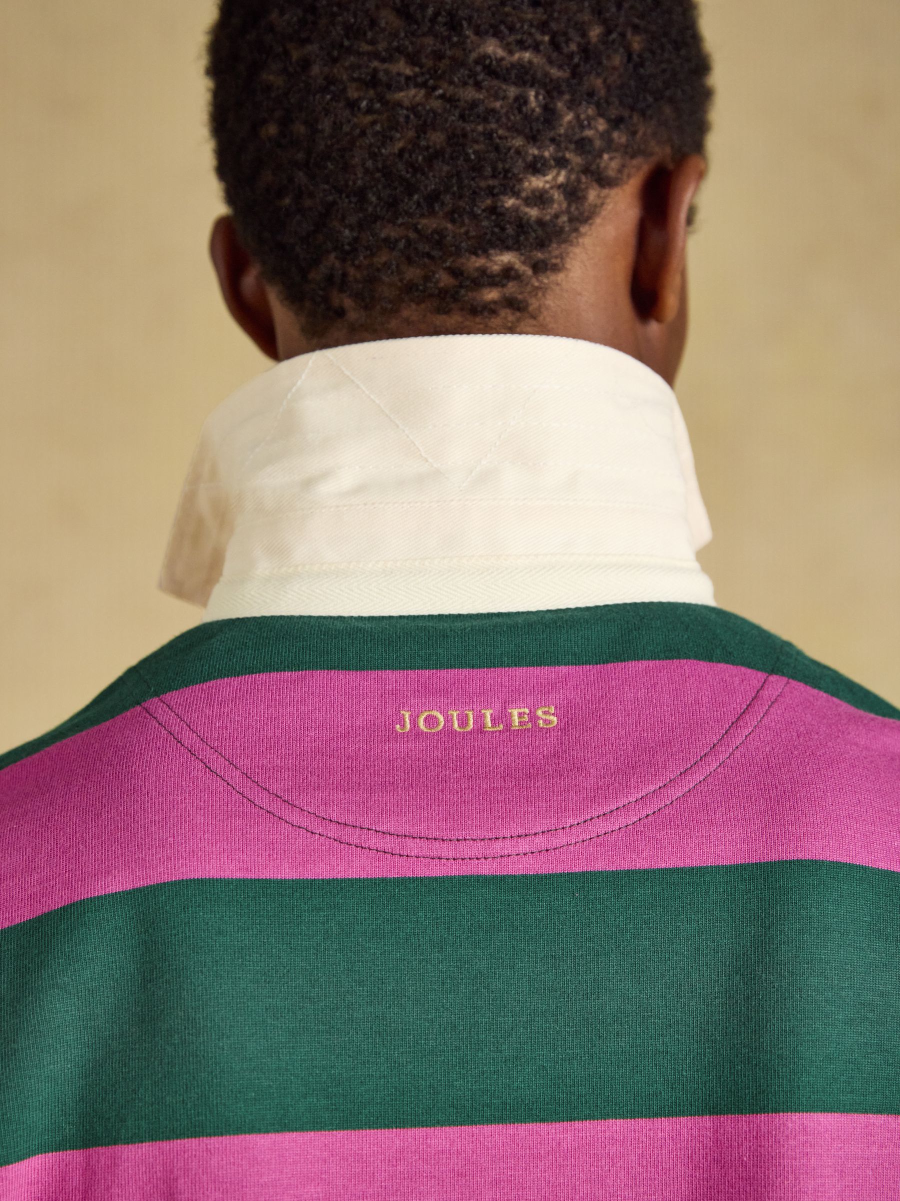 Rugby Club Pink/Green Long Sleeve Striped Rugby Shirt - Image 6 of 9