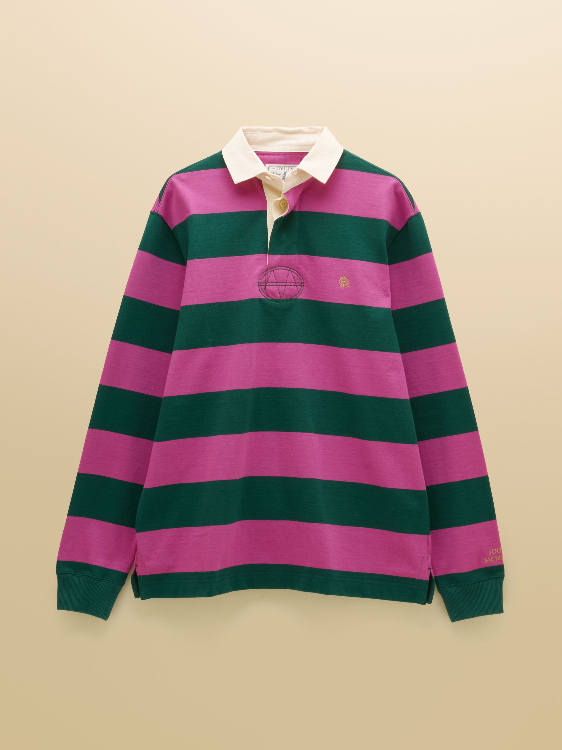 Rugby Club Pink/Green Long Sleeve Striped Rugby Shirt - Image 9 of 9 Rugby Club Pink/Green Long Sleeve Striped Rugby Shirt - Image 9 of 9