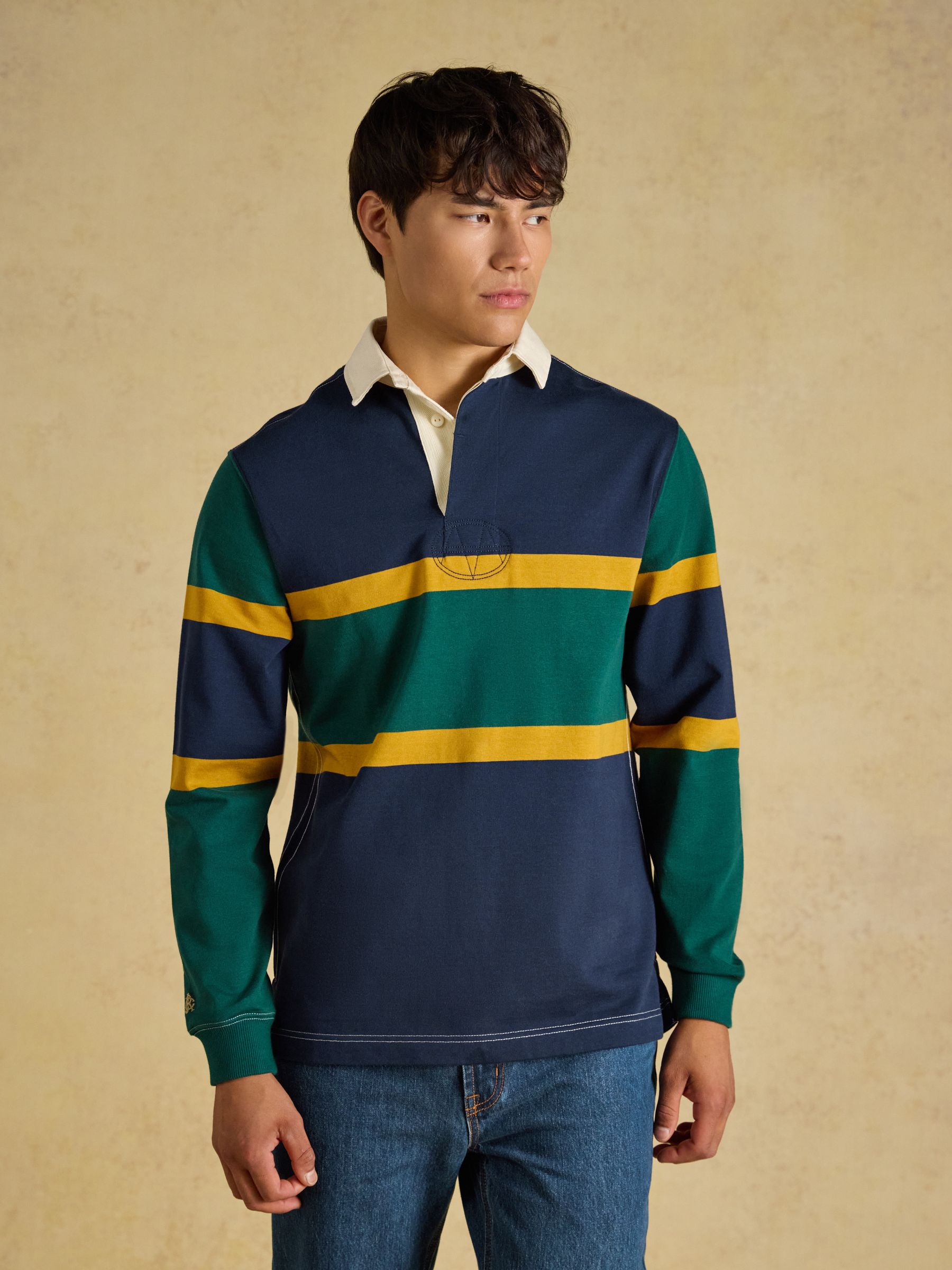 Green/Navy Embellished Rugby Shirt - Image 1 of 9