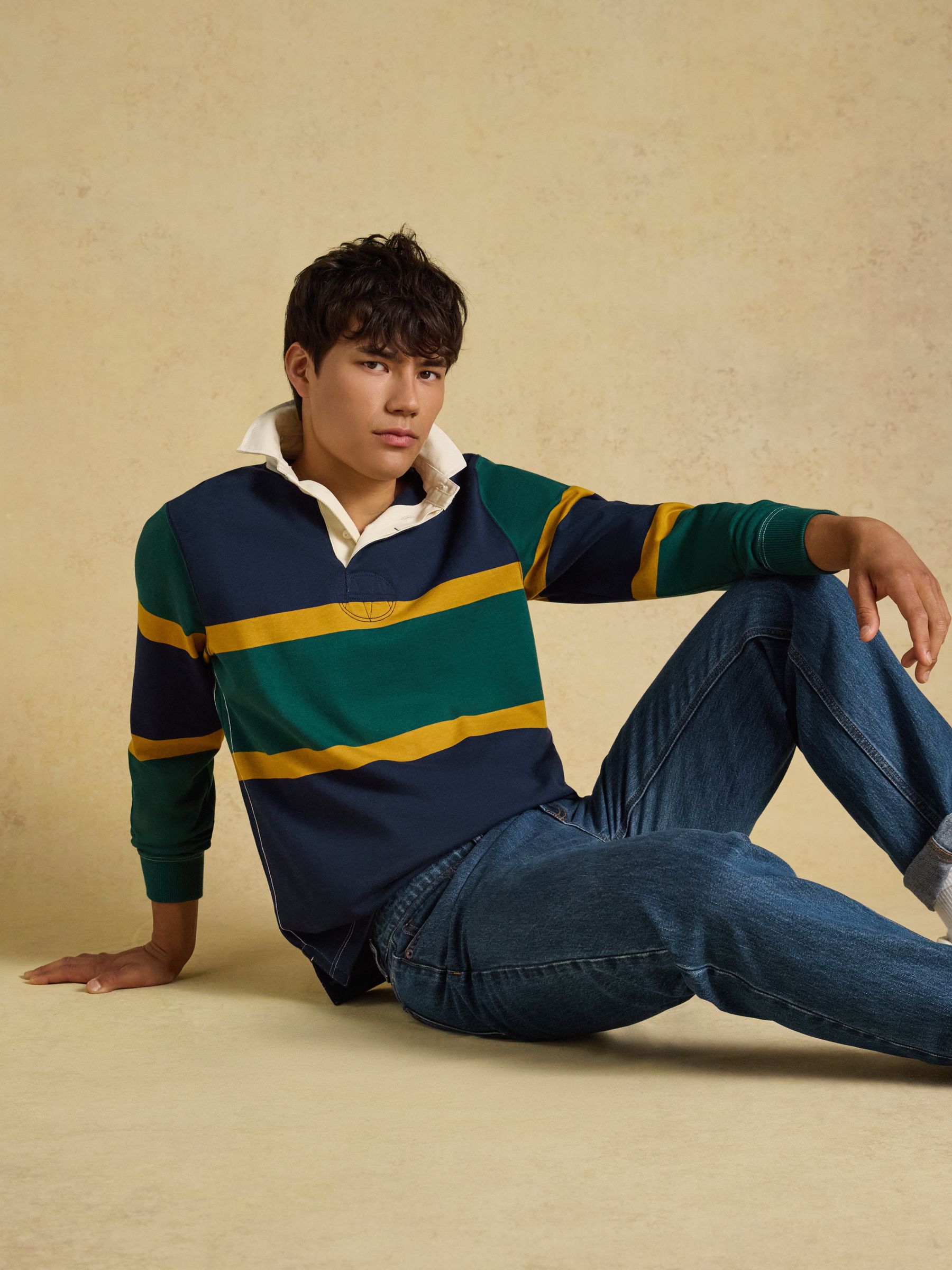 Green/Navy Embellished Rugby Shirt - Image 3 of 9