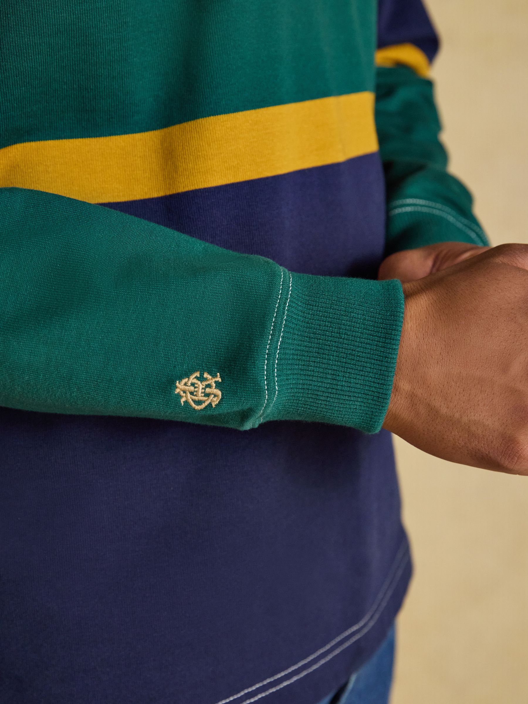 Green/Navy Embellished Rugby Shirt - Image 6 of 9