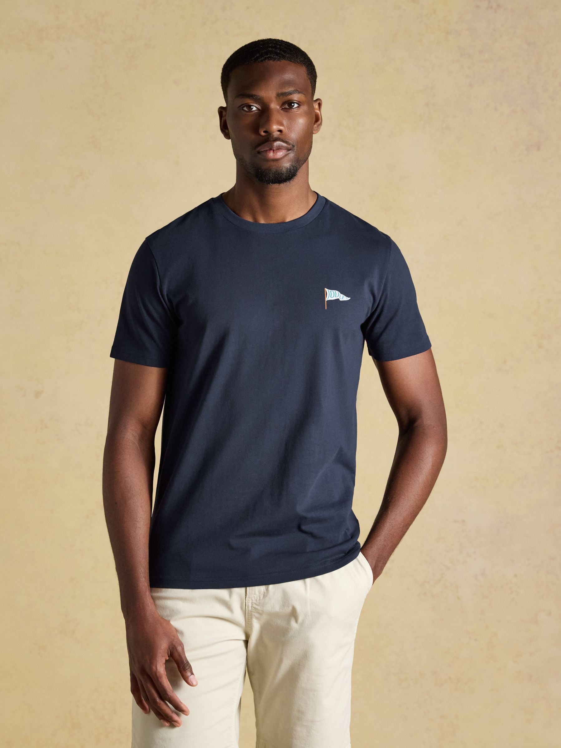 Navy Boat Print Classic Fit Cotton T-Shirt - Image 1 of 7