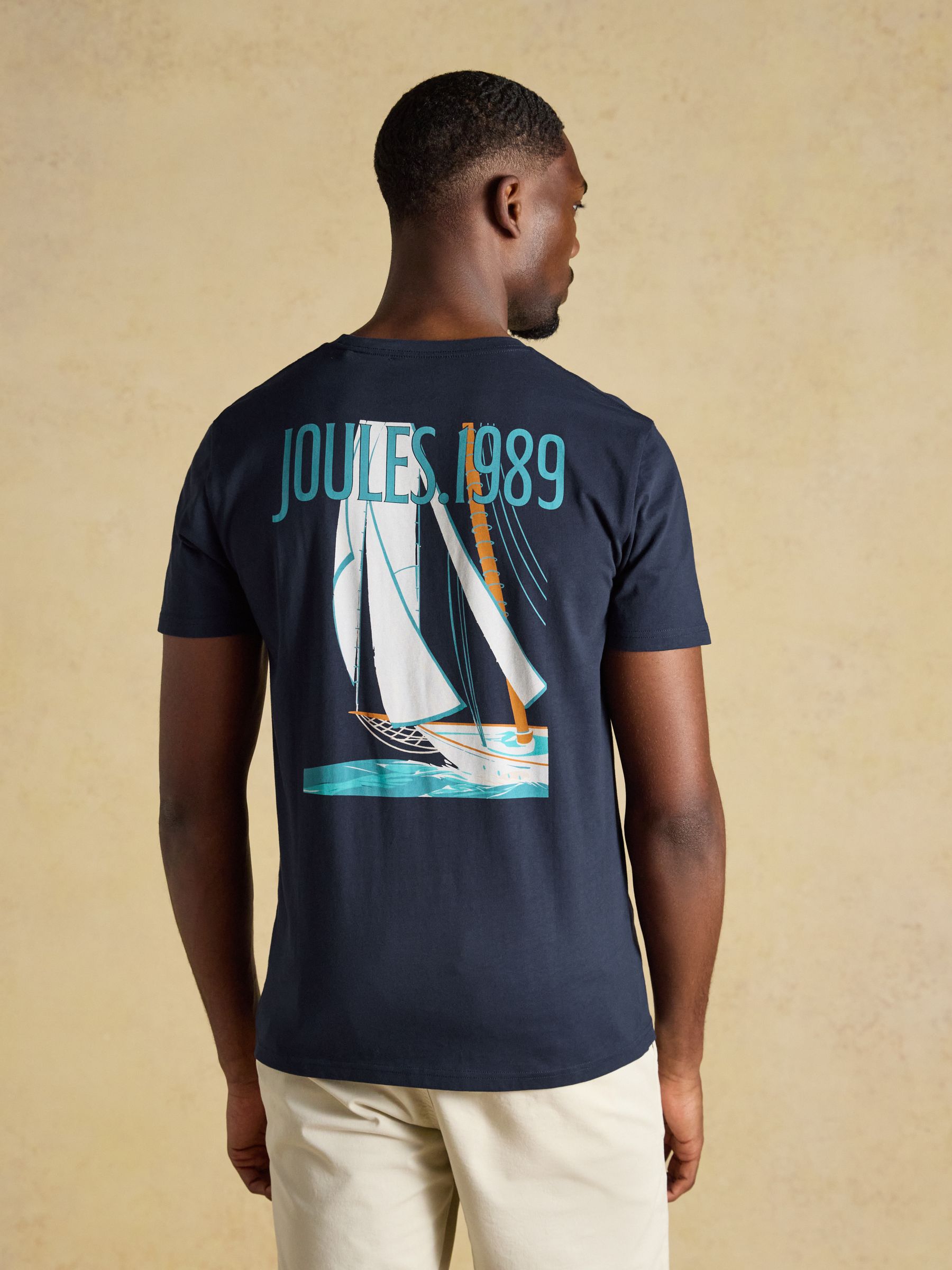 Navy Boat Print Classic Fit Cotton T-Shirt - Image 2 of 7