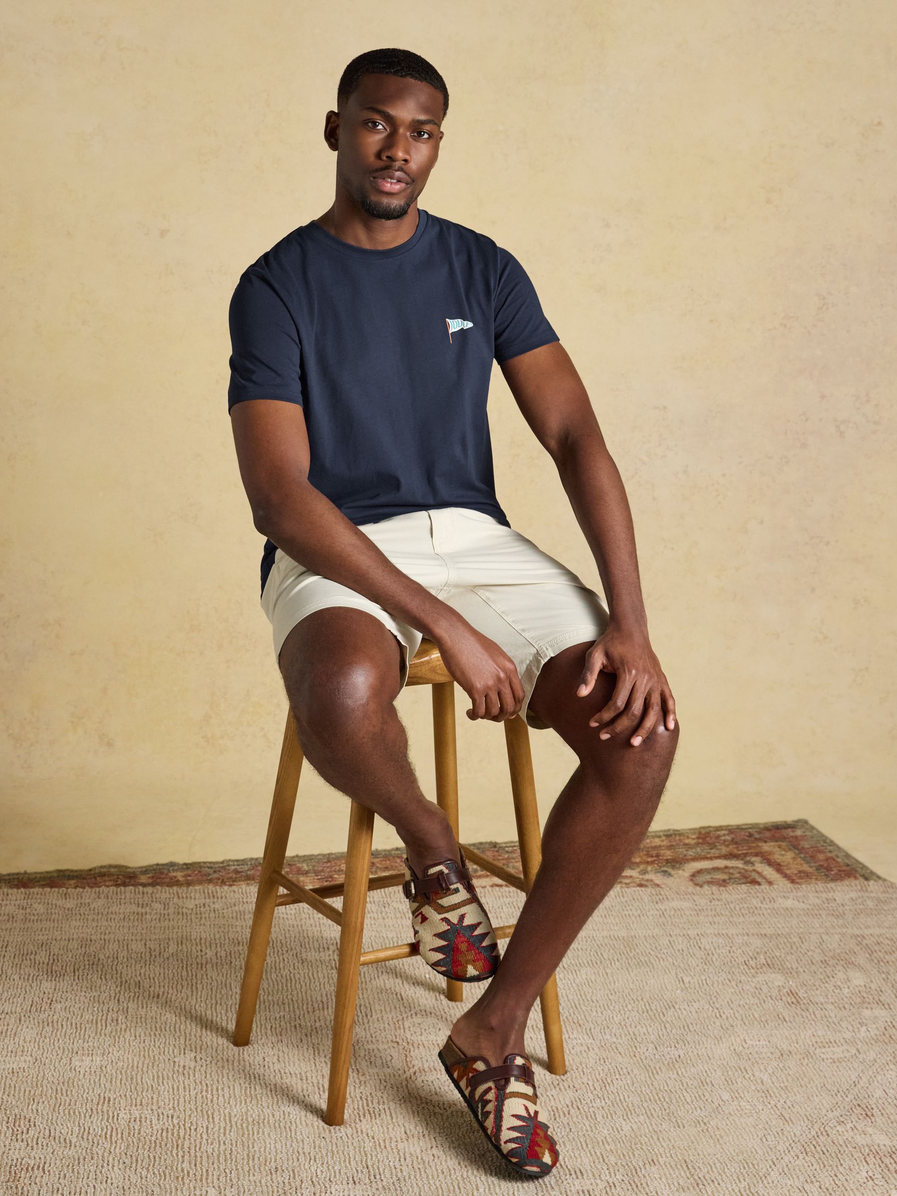 Navy Boat Print Classic Fit Cotton T-Shirt - Image 3 of 7