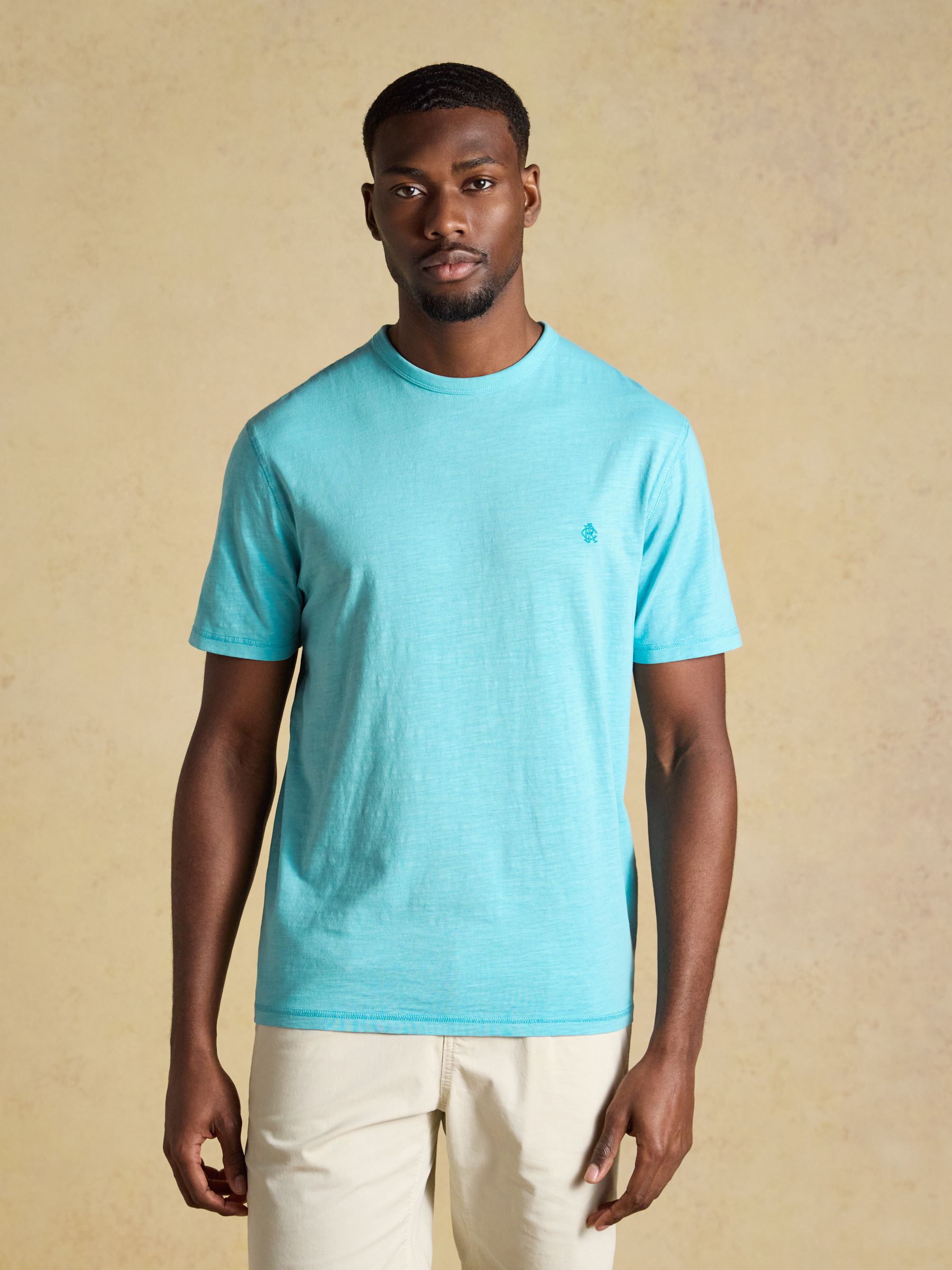 Rugby Club Blue Classic Fit Garment Dyed Cotton T-Shirt - Image 1 of 5