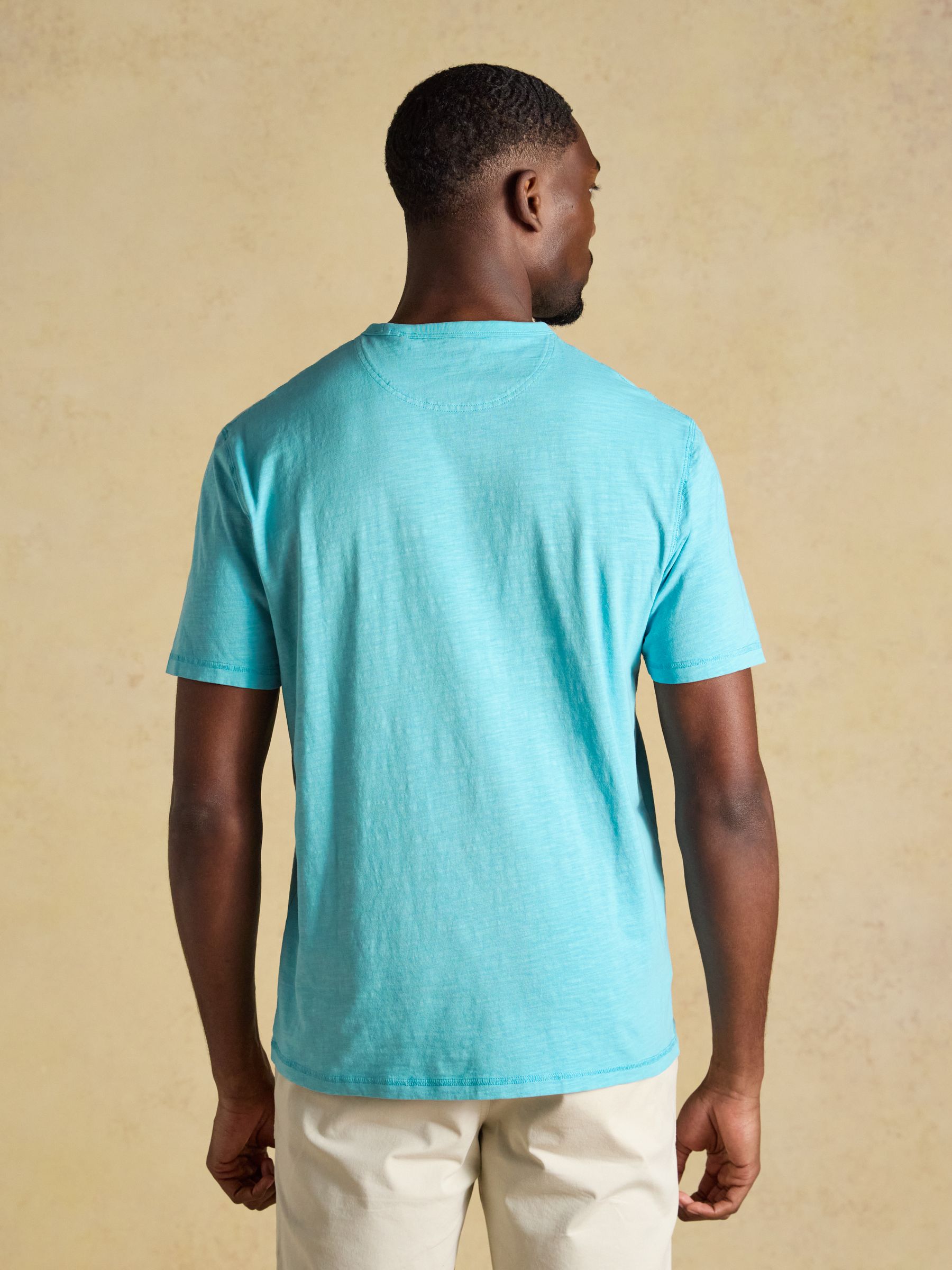 Rugby Club Blue Classic Fit Garment Dyed Cotton T-Shirt - Image 2 of 5 Rugby Club Blue Classic Fit Garment Dyed Cotton T-Shirt - Image 2 of 5