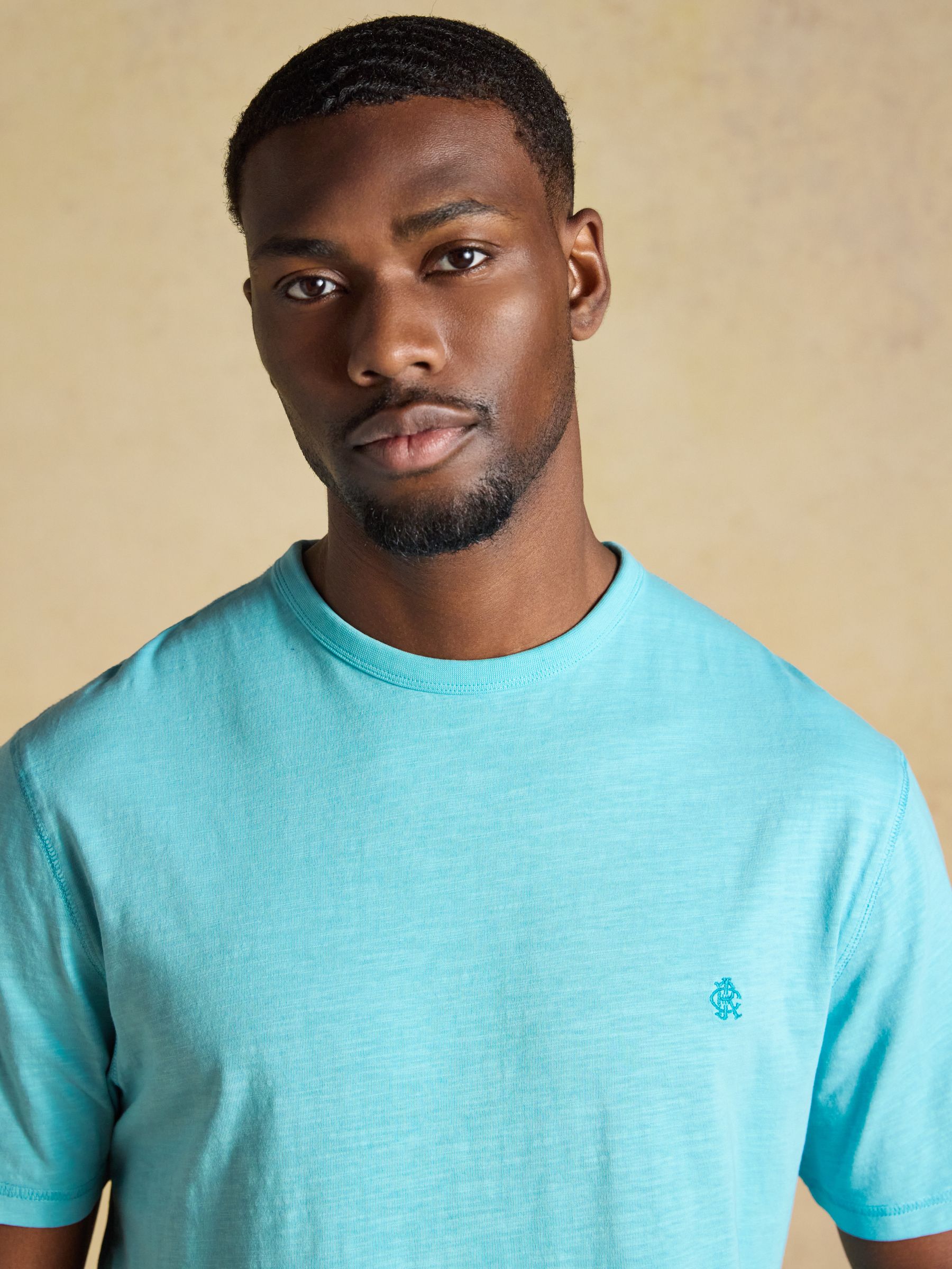 Rugby Club Blue Classic Fit Garment Dyed Cotton T-Shirt - Image 3 of 5
