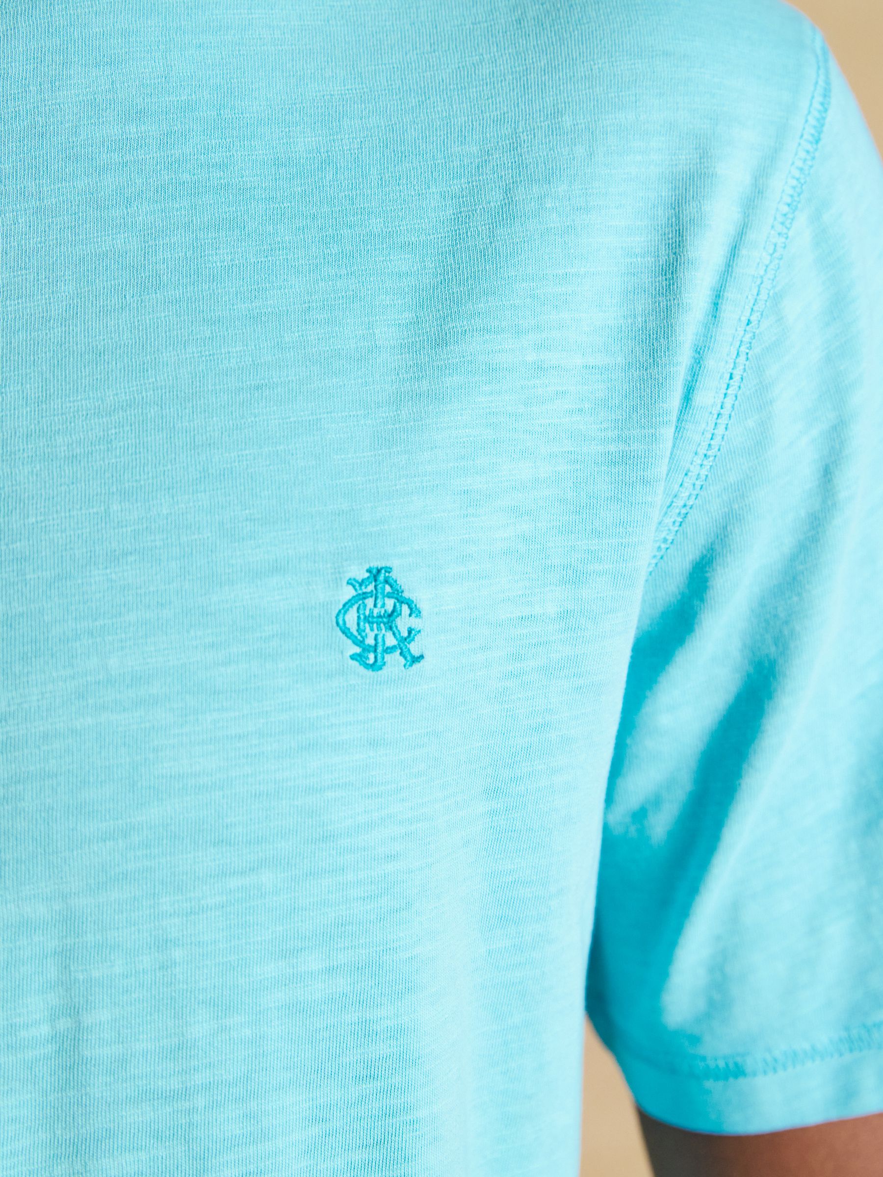 Rugby Club Blue Classic Fit Garment Dyed Cotton T-Shirt - Image 4 of 5