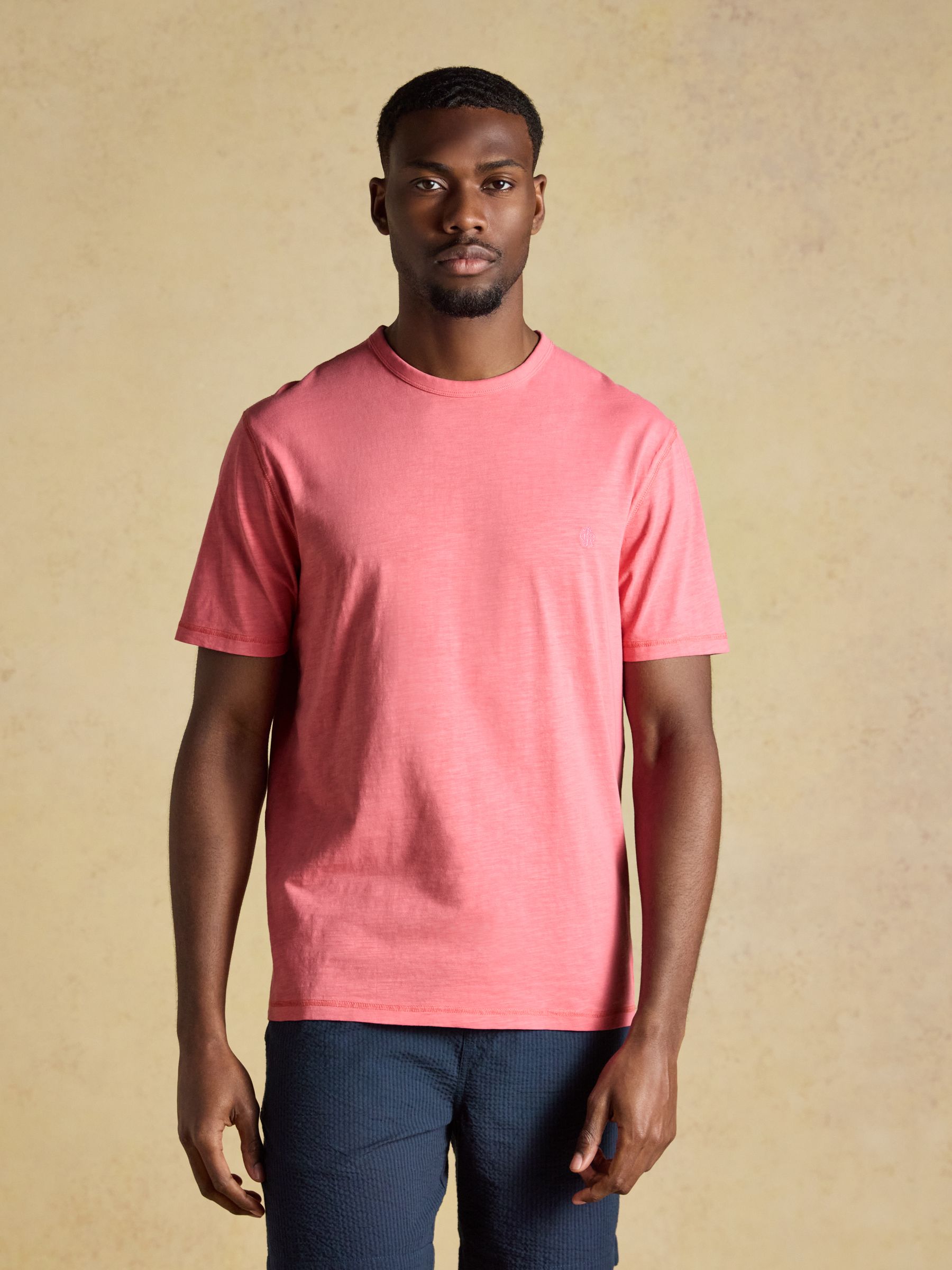 Rugby Club Rose Pink Classic Fit Garment Dyed Cotton T-Shirt - Image 1 of 6