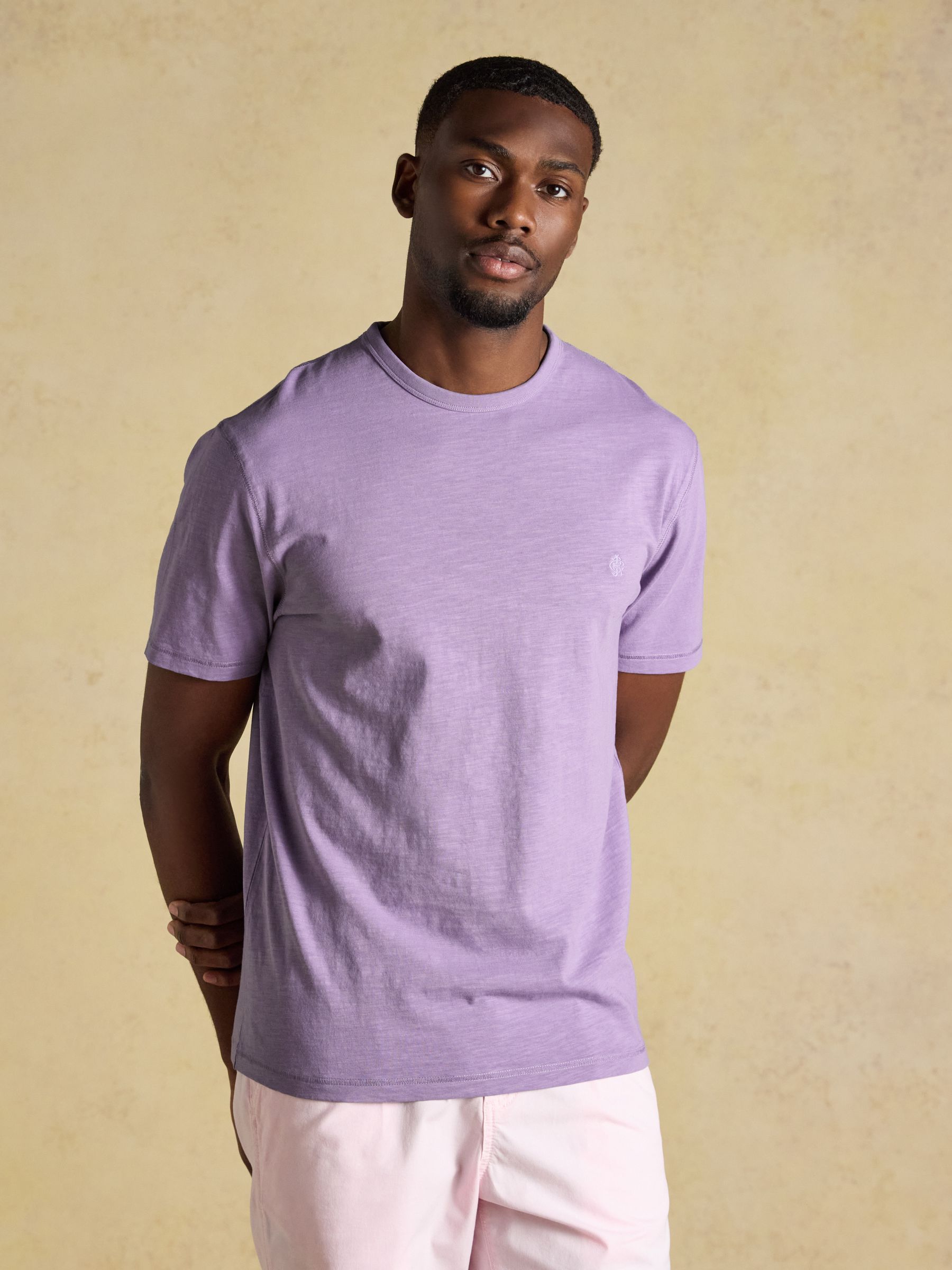 Rugby Club Purple Classic Fit Garment Dyed Cotton T-Shirt - Image 1 of 5