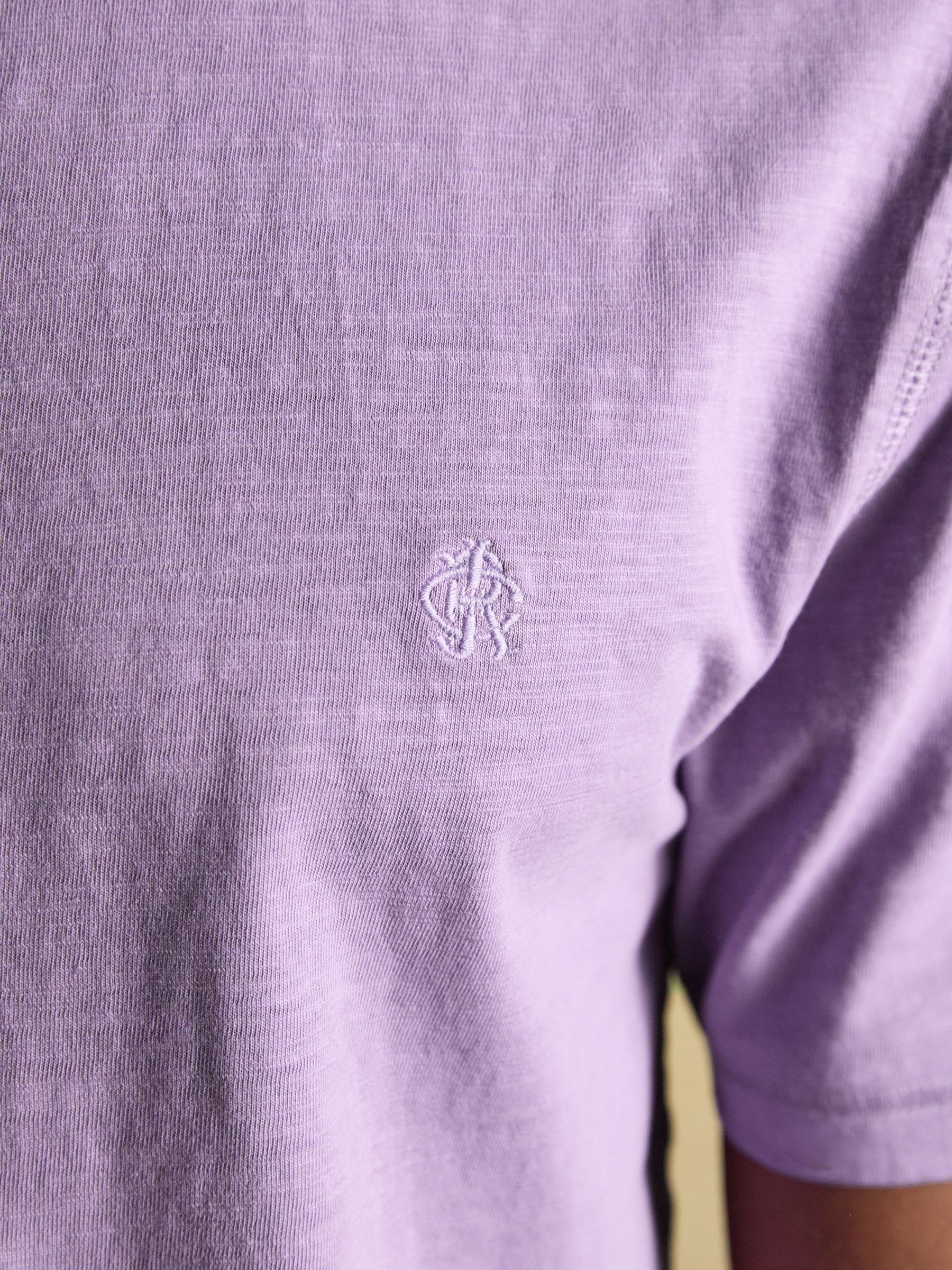 Rugby Club Purple Classic Fit Garment Dyed Cotton T-Shirt - Image 4 of 5