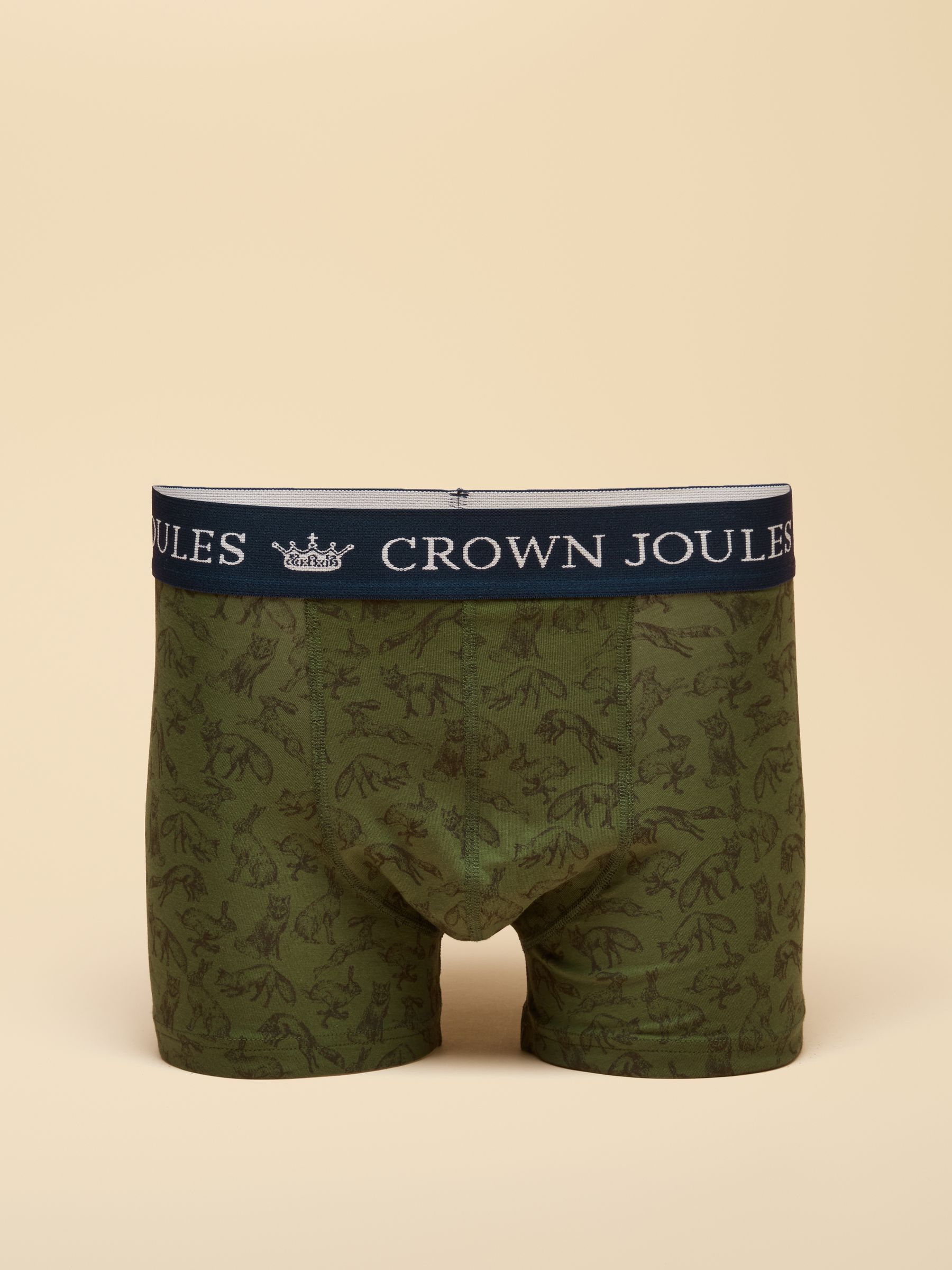 No Fox Given Green/Navy Cotton Jersey Boxer Shorts 2 pack - Image 2 of 4 No Fox Given Green/Navy Cotton Jersey Boxer Shorts 2 pack - Image 2 of 4