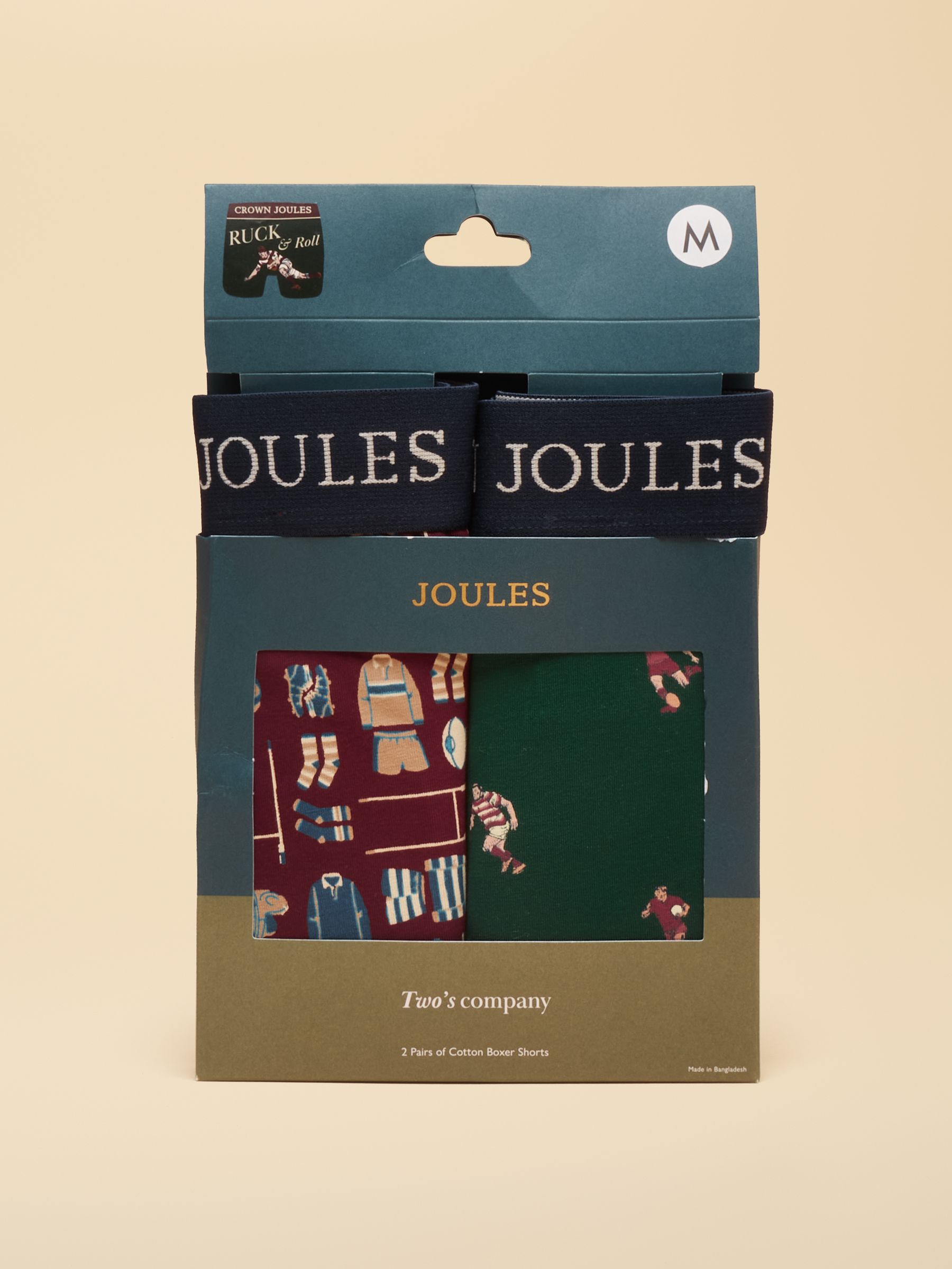 Ruck and Roll Red/Green Cotton Jersey Boxer Shorts 2 pack - Image 1 of 3