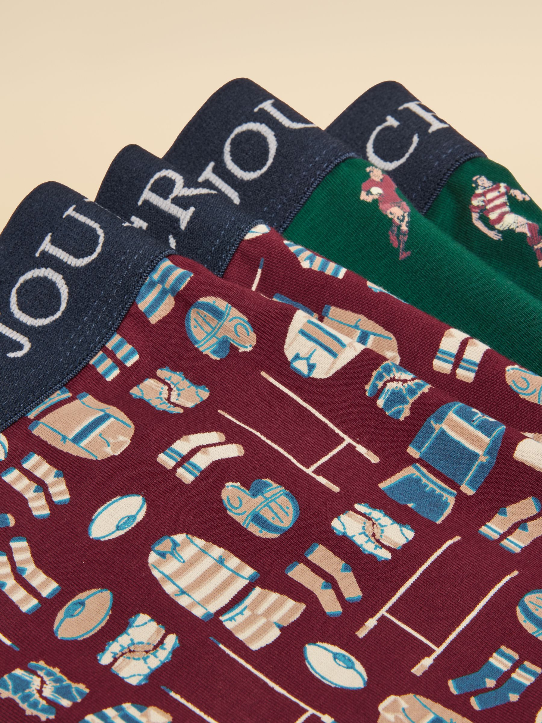 Ruck and Roll Red/Green Cotton Jersey Boxer Shorts 2 pack - Image 3 of 3