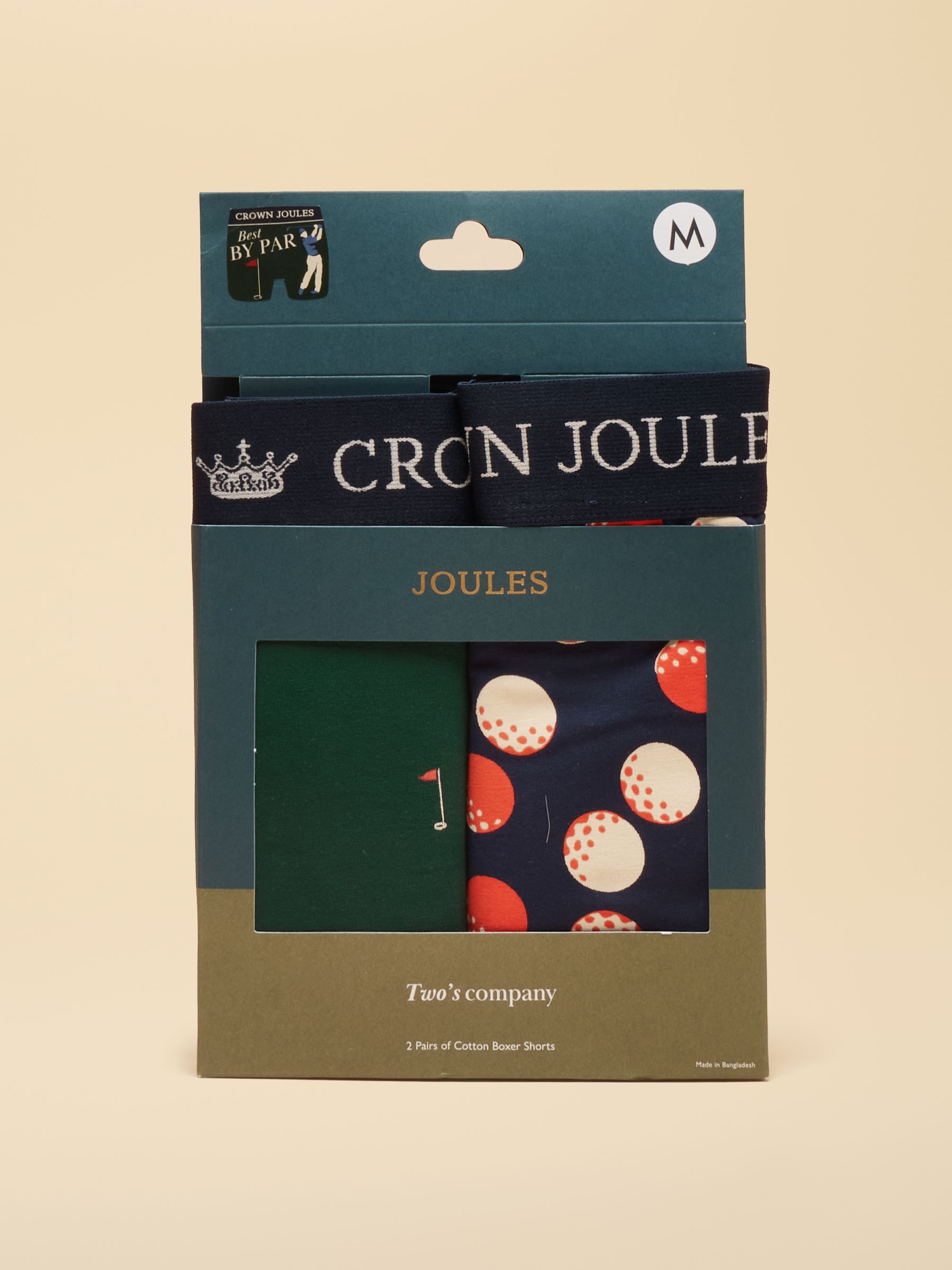 Best By Par Green/Navy Cotton Jersey Boxer Shorts 2 pack - Image 4 of 5