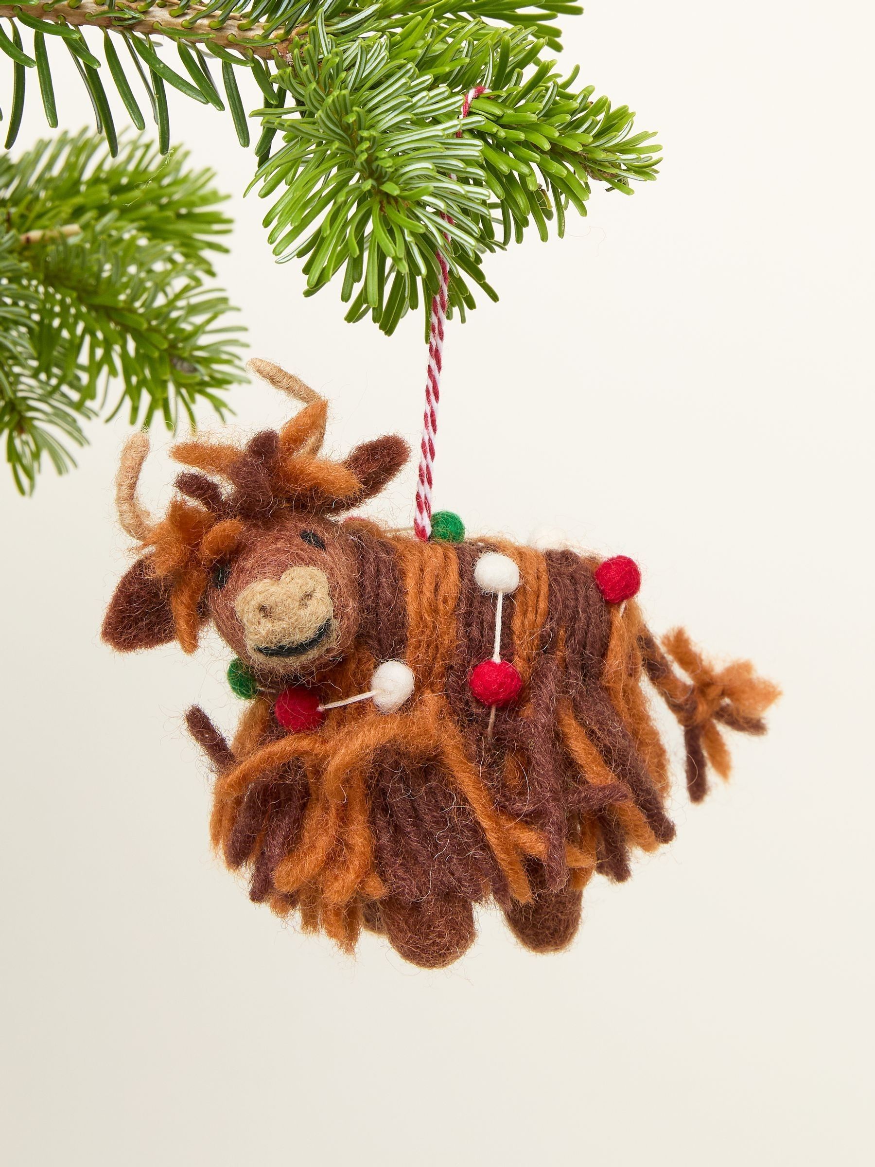 Brown Felt Highland Cow Decoration - Image 1 of 2 Brown Felt Highland Cow Decoration - Image 1 of 2
