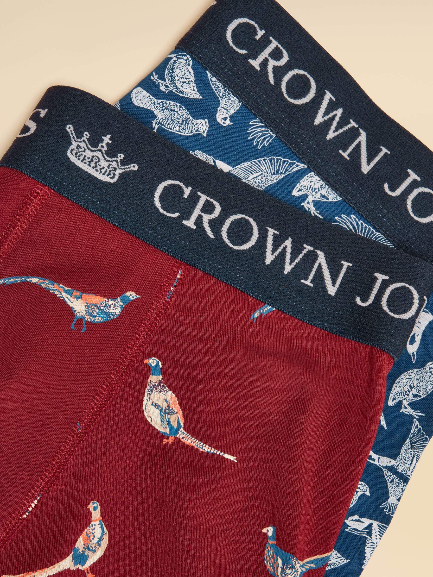 Pheasantly Suprised Navy/Burgundy Cotton Jersey Boxer Shorts 2 pack - Image 4 of 4