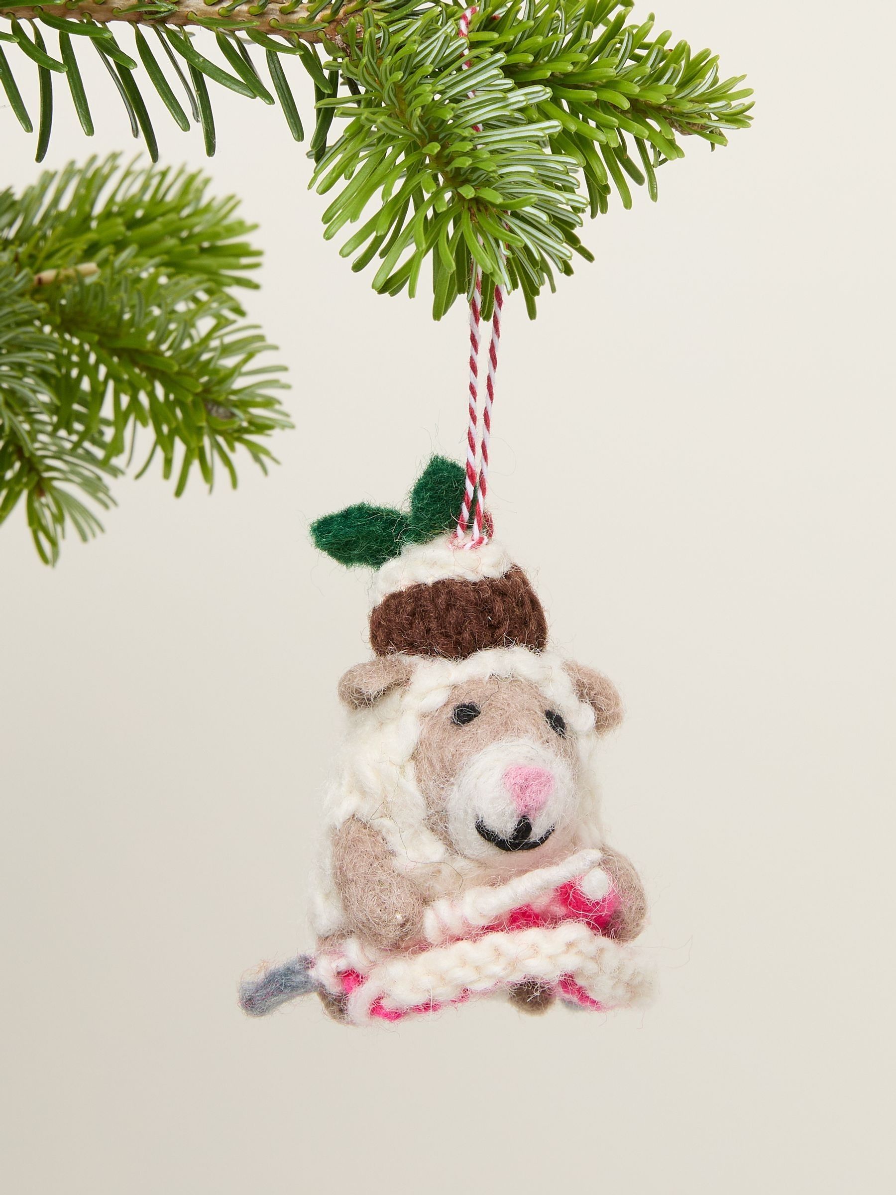 White Felt Sheep Decoration - Image 1 of 2 White Felt Sheep Decoration - Image 1 of 2