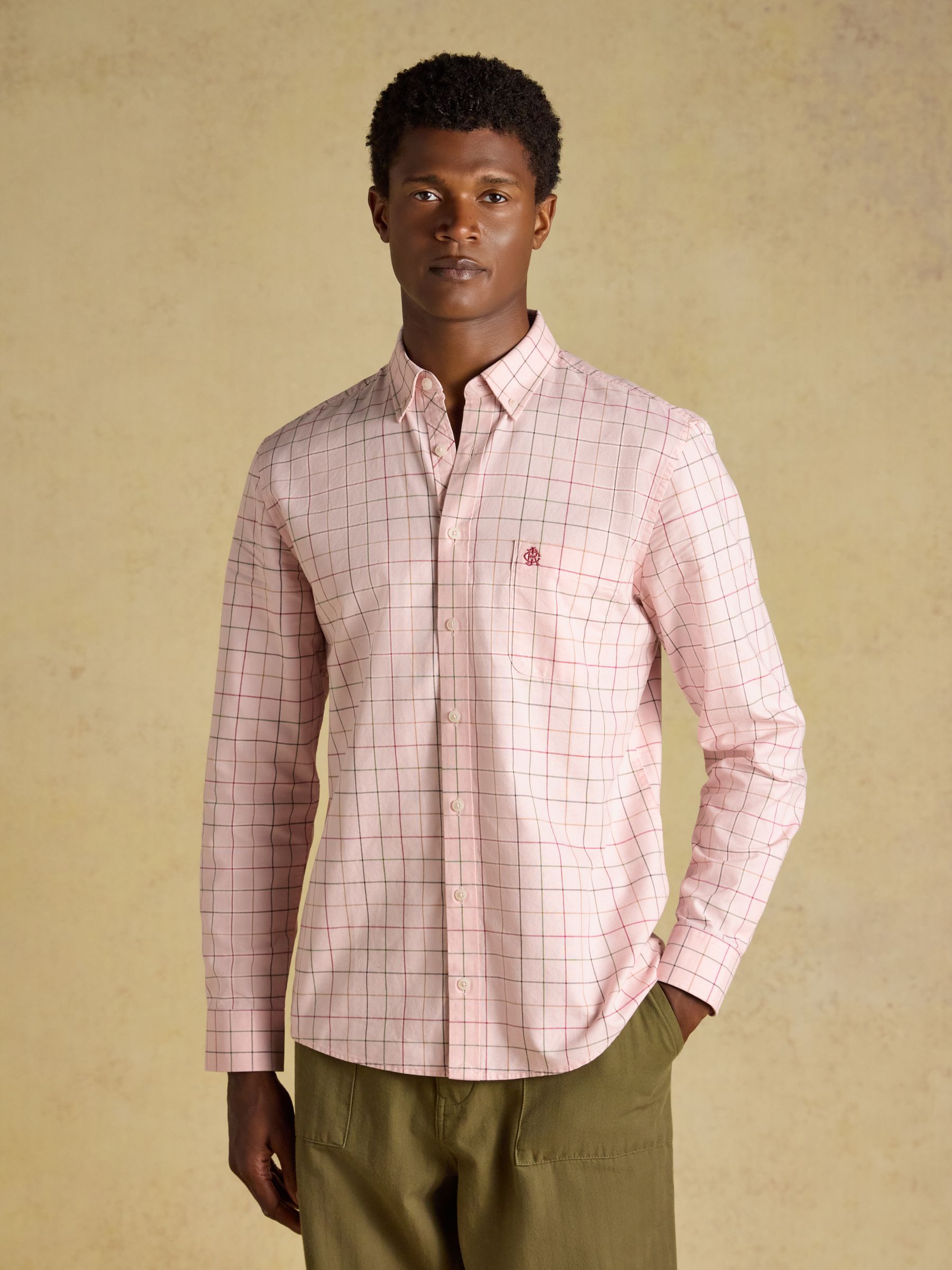 Pink Checked Classic Fit Cotton Oxford Shirt - Image 1 of 9 Pink Checked Classic Fit Cotton Oxford Shirt - Image 1 of 9