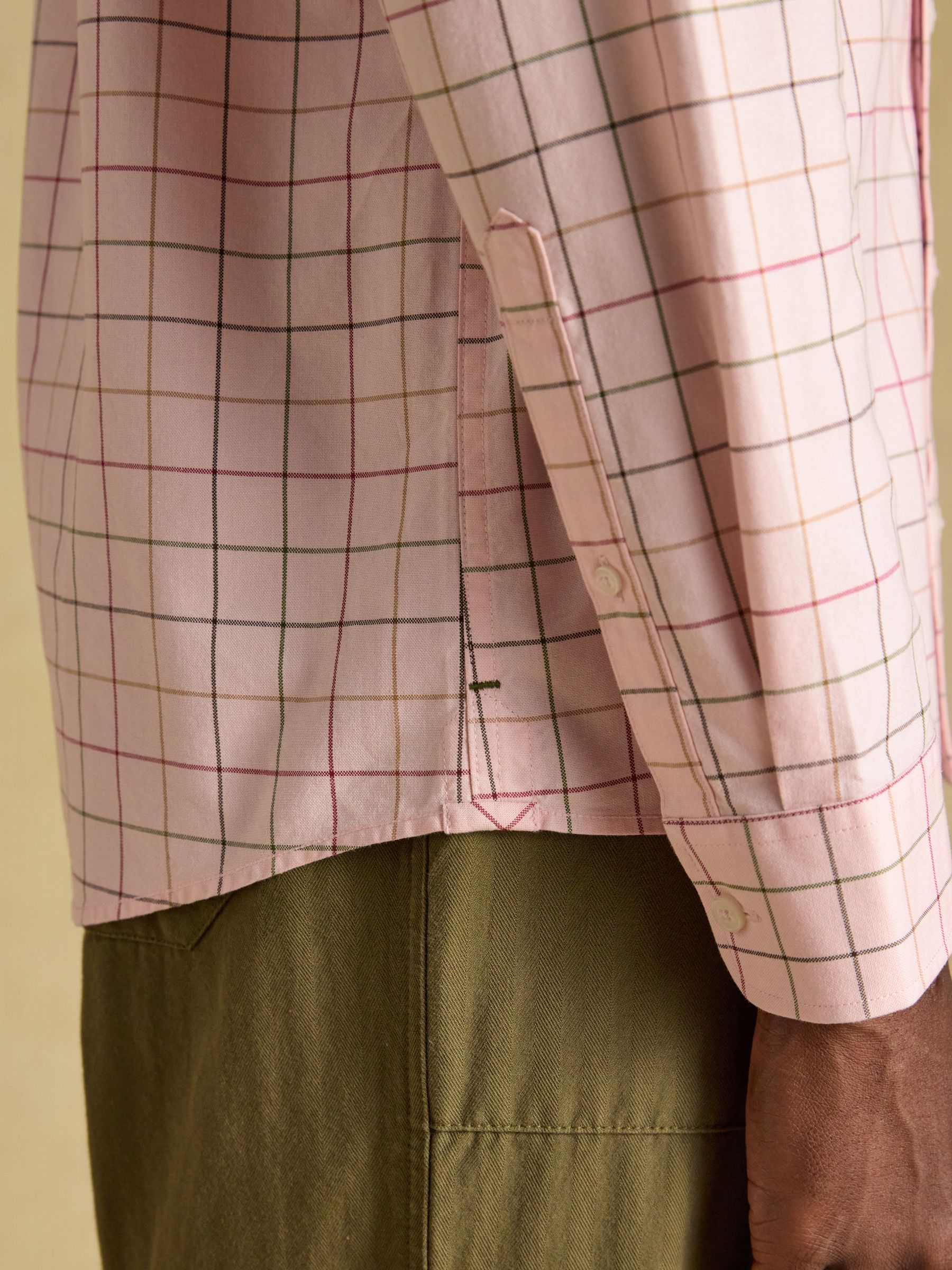 Pink Checked Classic Fit Cotton Oxford Shirt - Image 8 of 9