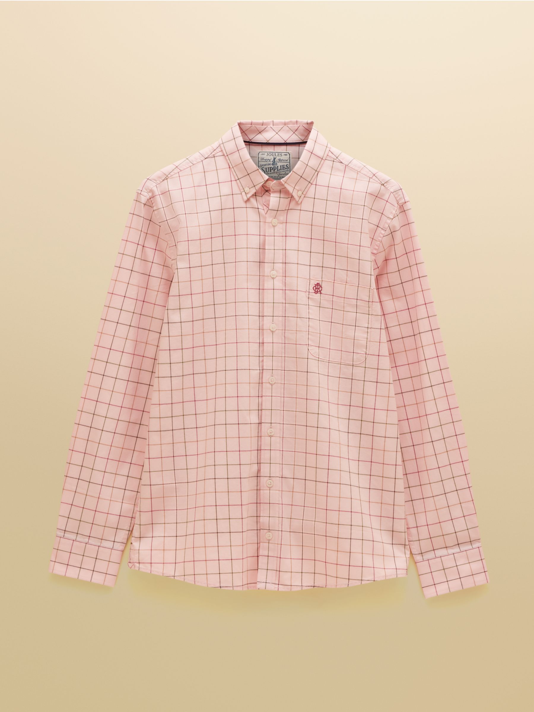 Pink Checked Classic Fit Cotton Oxford Shirt - Image 9 of 9 Pink Checked Classic Fit Cotton Oxford Shirt - Image 9 of 9