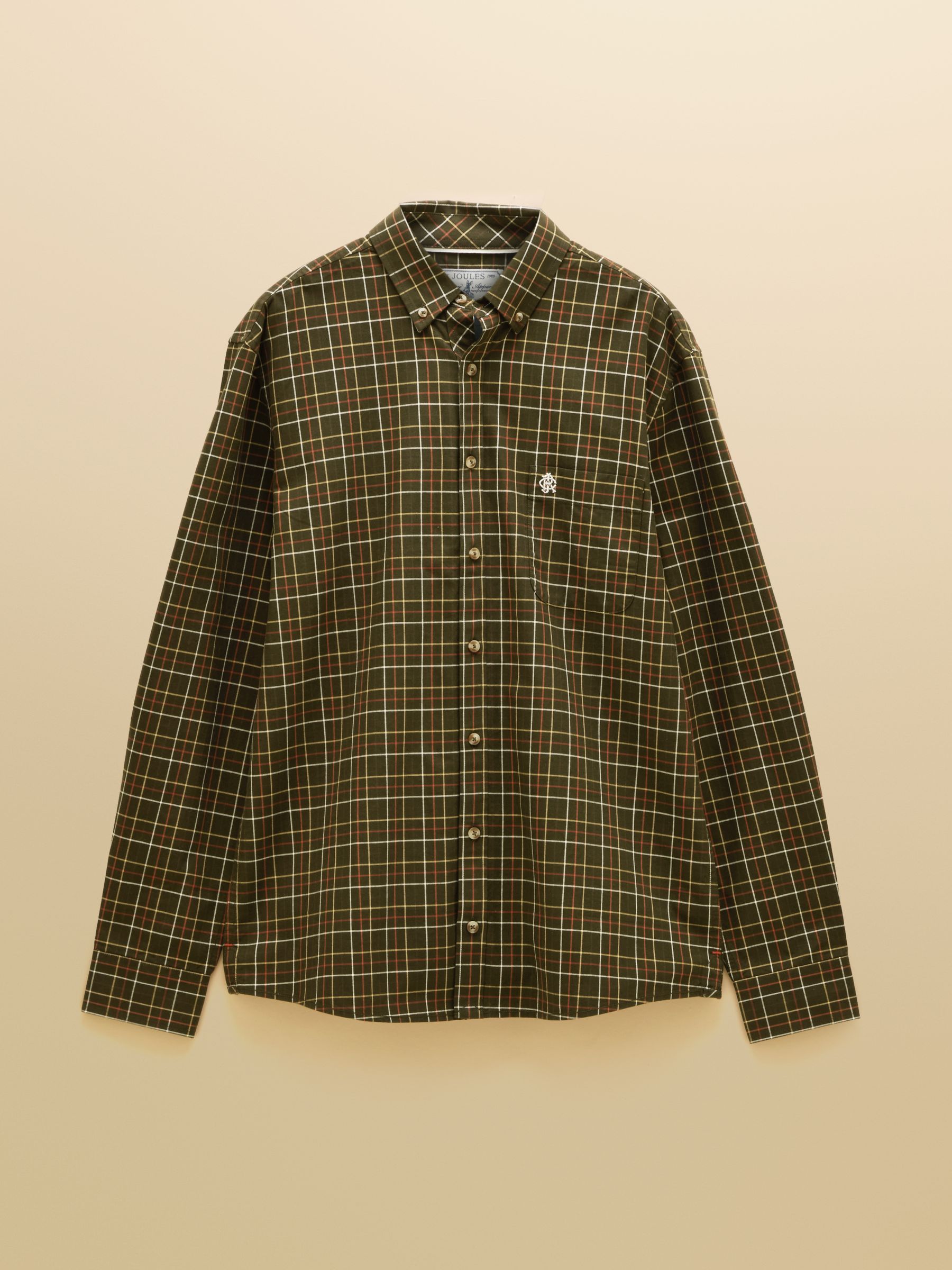 Green Checked Classic Fit Cotton Oxford Shirt - Image 10 of 10