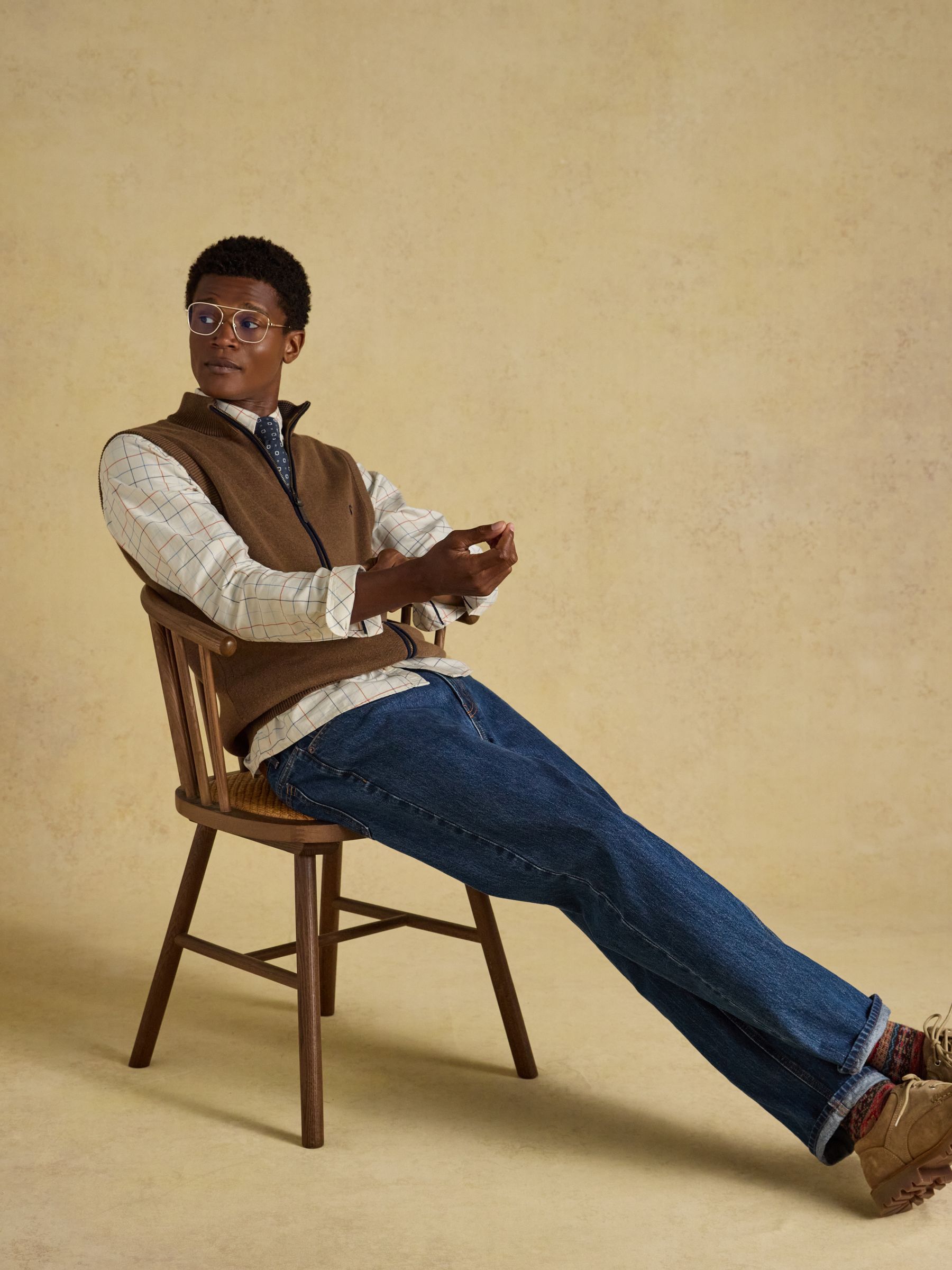 White Checked Classic Fit Cotton Oxford Shirt - Image 10 of 12