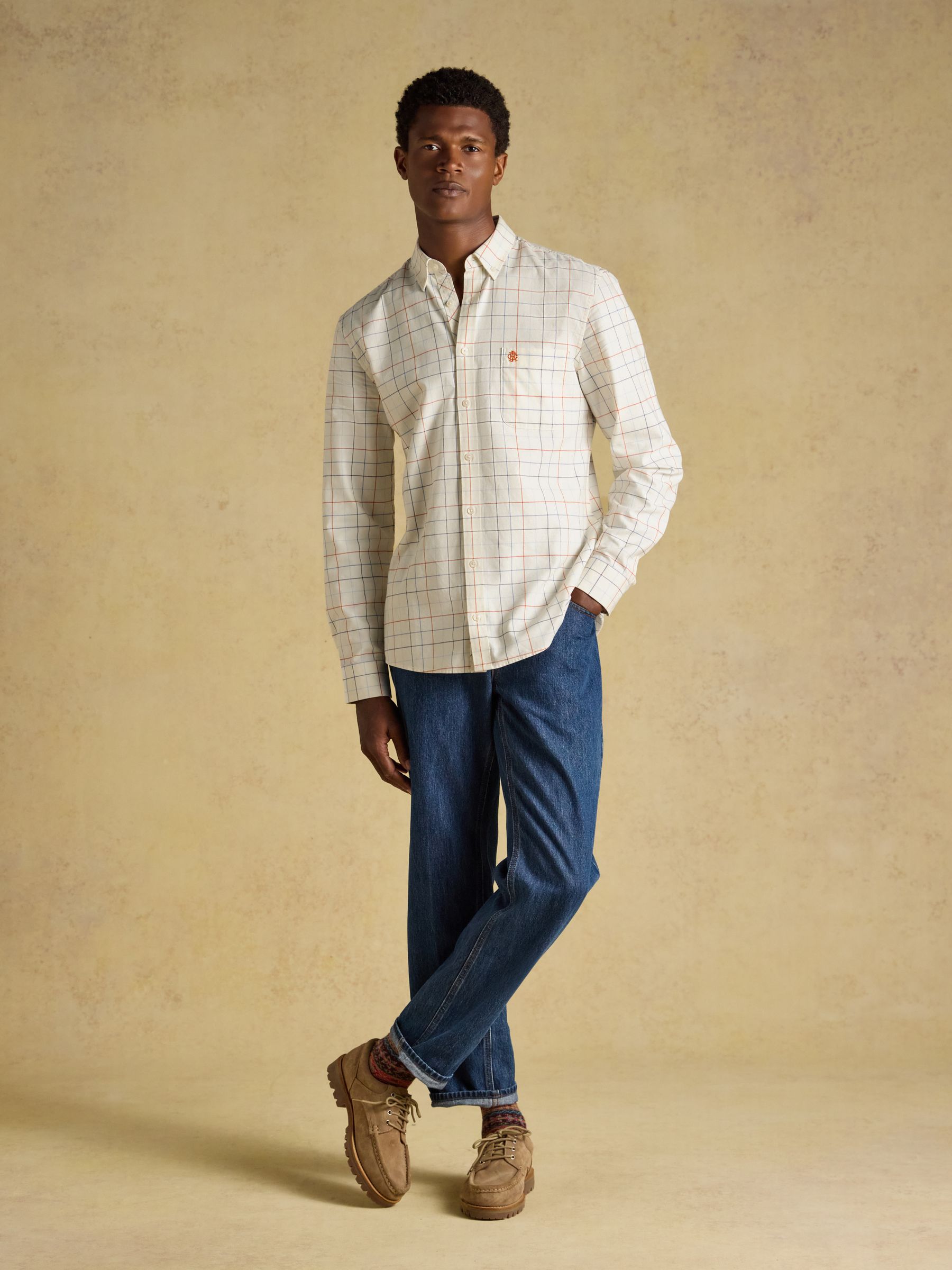 White Checked Classic Fit Cotton Oxford Shirt - Image 6 of 12