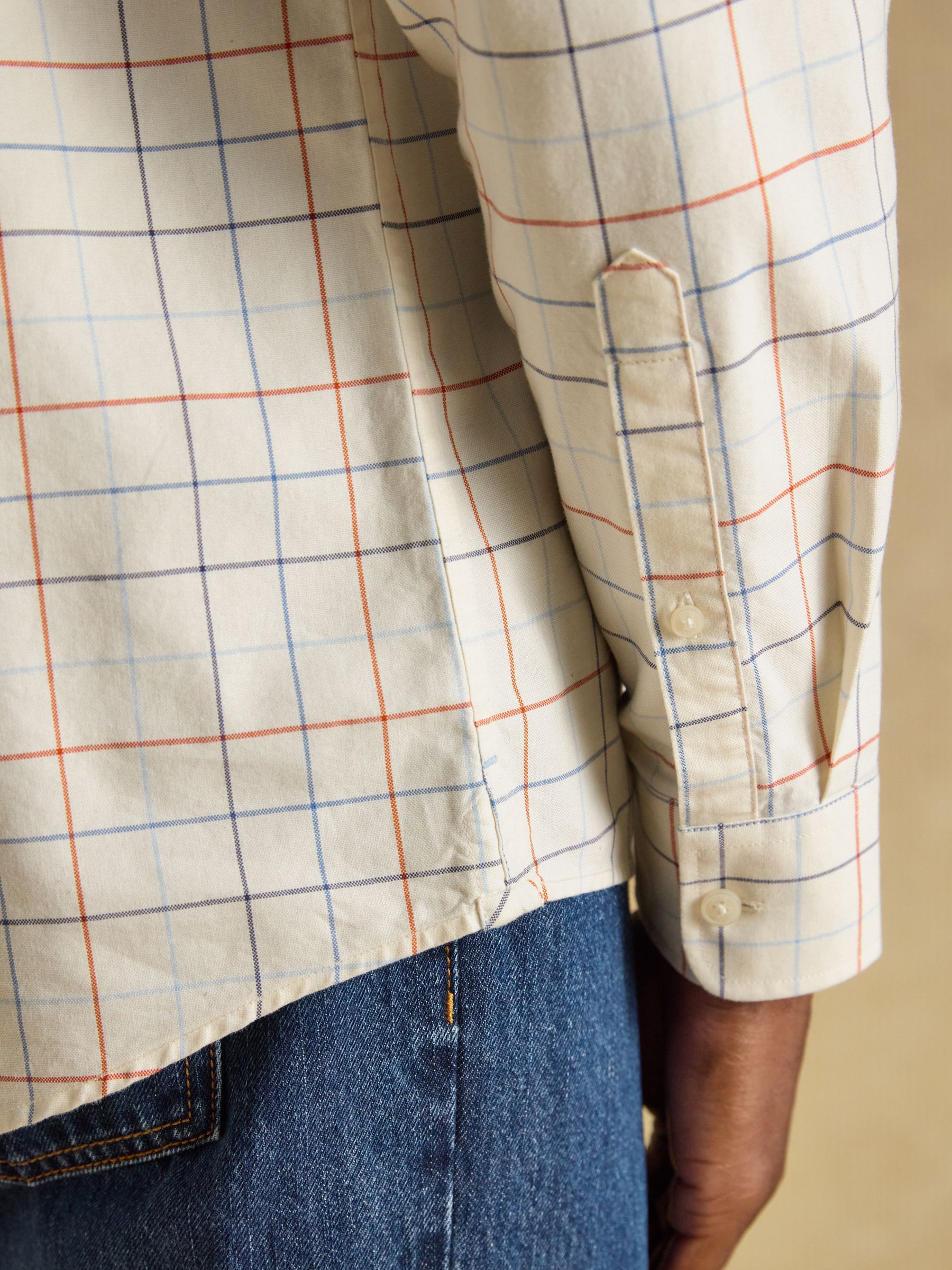 White Checked Classic Fit Cotton Oxford Shirt - Image 7 of 12